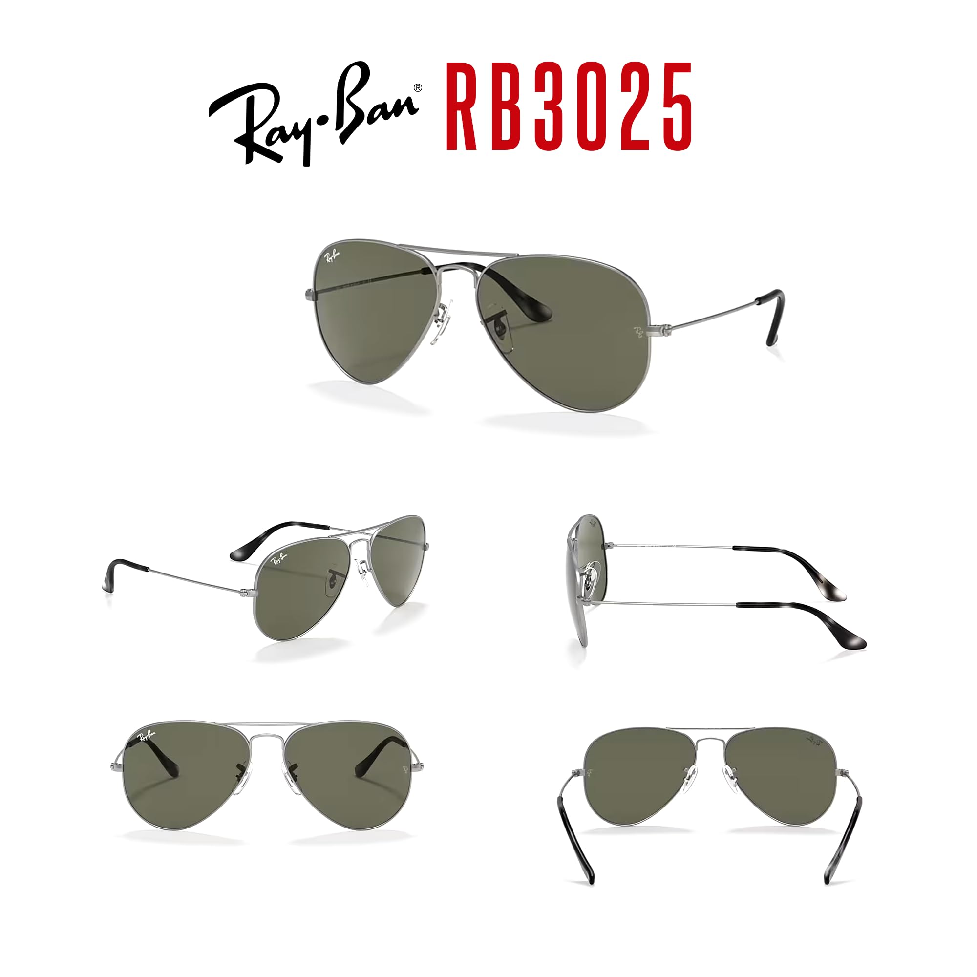 Ray-Ban RB3025 Metal Aviator Sunglasses For Men For Women +BUNDLE with ACCESSORY EYEWEAR KIT