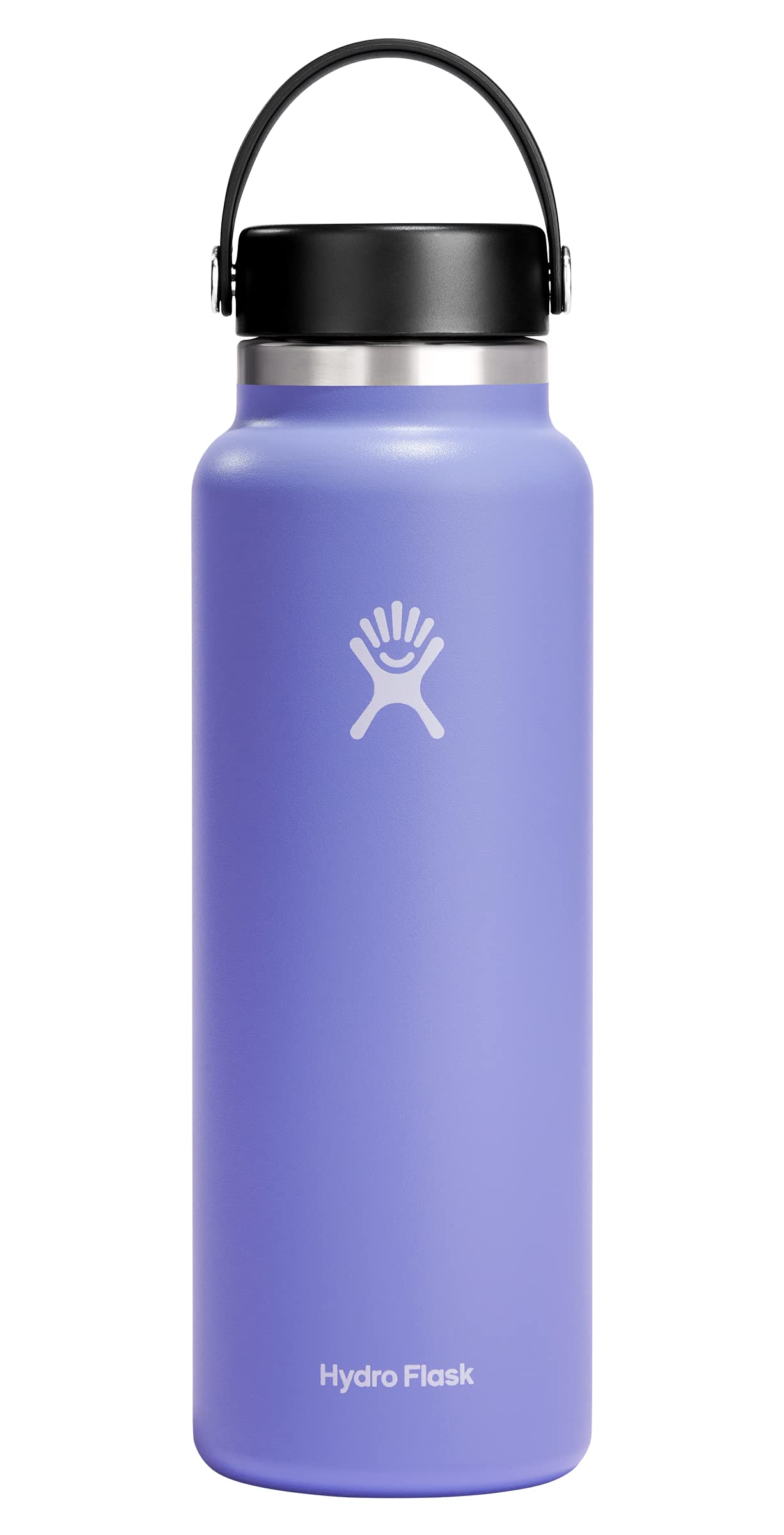 Hydro Flask Water Bottle - Insulated Stainless Steel - Wide Mouth Flex Lid, Non Spill, Leakproof and Refillable in 32 Oz White