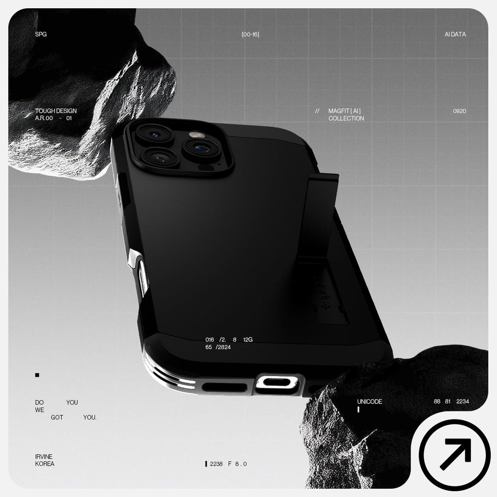 Spigen Tough Armor MagFit Designed for iPhone 15 Case (2023) [Kickstand] [Military-Grade Protection] Compatible with MagSafe - Black