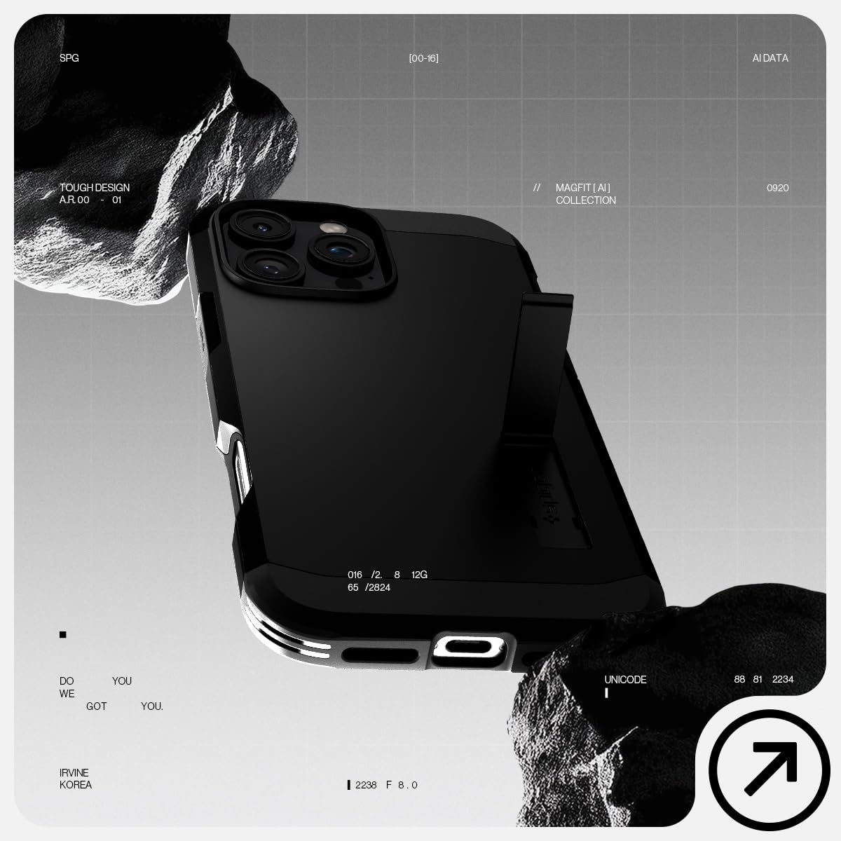 Spigen Tough Armor MagFit Designed for iPhone 15 Case (2023) [Kickstand] [Military-Grade Protection] Compatible with MagSafe - Black
