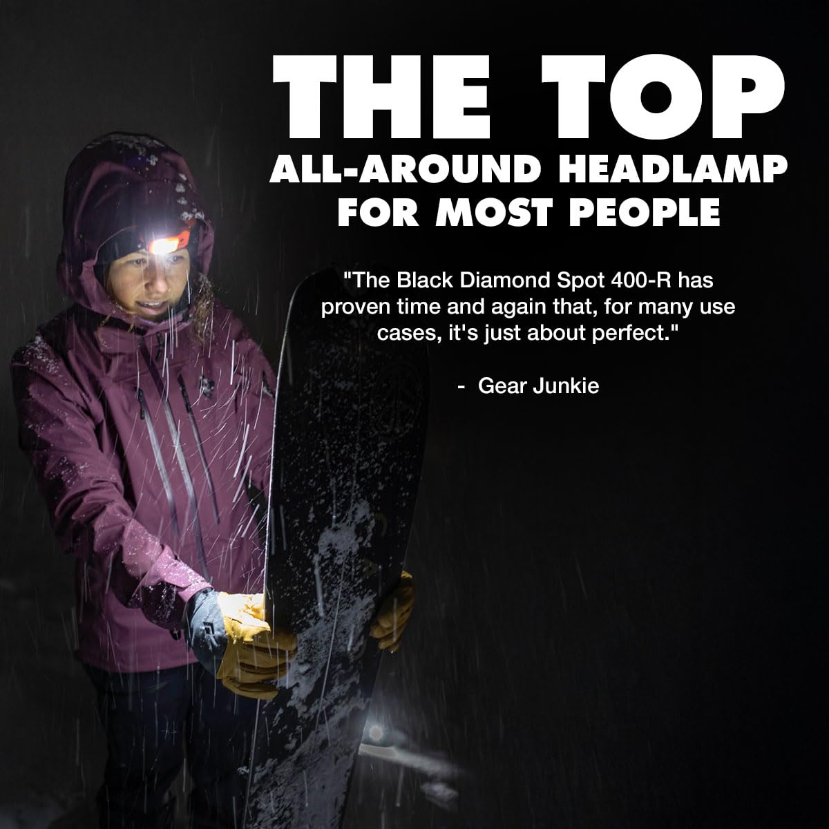 BLACK DIAMOND Spot 400 Headlamp | 400 Lumens Brightness, Dimmable | Waterproof & Durable | 3X AAA Battery Operated (Included) | Graphite