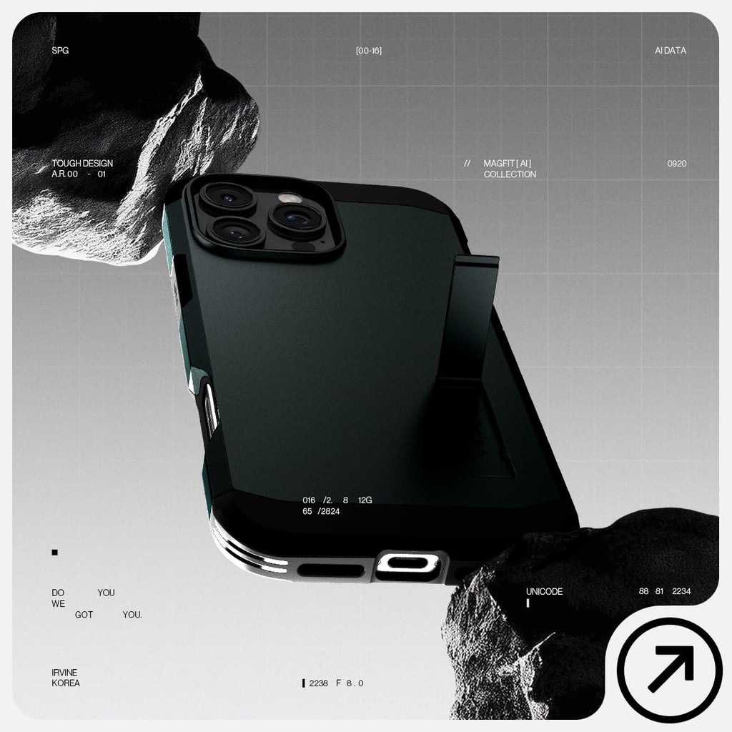Spigen Tough Armor MagFit Designed for iPhone 15 Case (2023) [Kickstand] [Military-Grade Protection] Compatible with MagSafe - Black