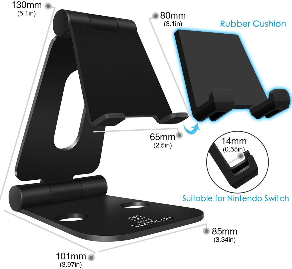 Lamicall Adjustable Phone Tablet Stand, Playstand for Switch, Foldable Desk Holder Dock, Compatible with iPad mini, 9.7'' iPad Pro Air, Phone 12 Mini 11 Pro Xs Xs Max Xr X 8 7 6 6s Plus SE (4-10'')