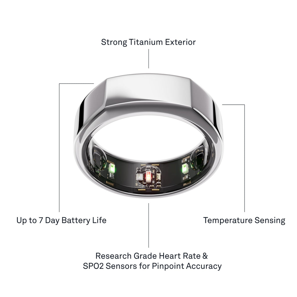Oura Ring Gen3 Horizon - Black - Size 10 - Smart Ring - Size First with Oura Ring Gen3 Sizing Kit - Sleep Tracking Wearable - Heart Rate - Fitness Tracker - 5-7 Days Battery Life
