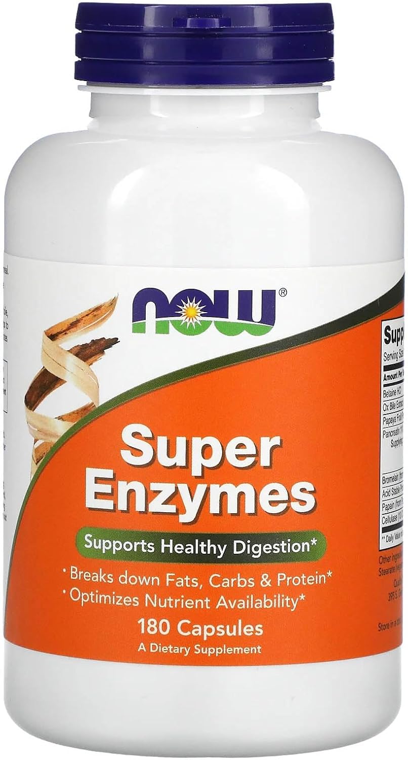 Now Foods Super Enzymes, 180 Capsules