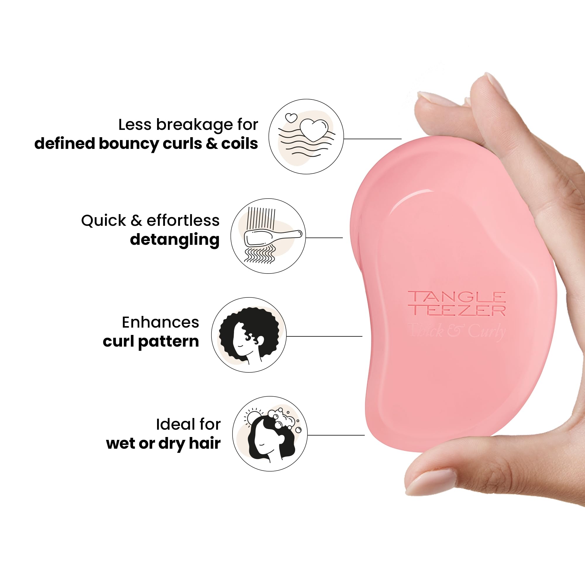 Tangle Teezer Original Detangler Brush, Dry & Wet Hairbrush for All Hair Types, Pink Fizz