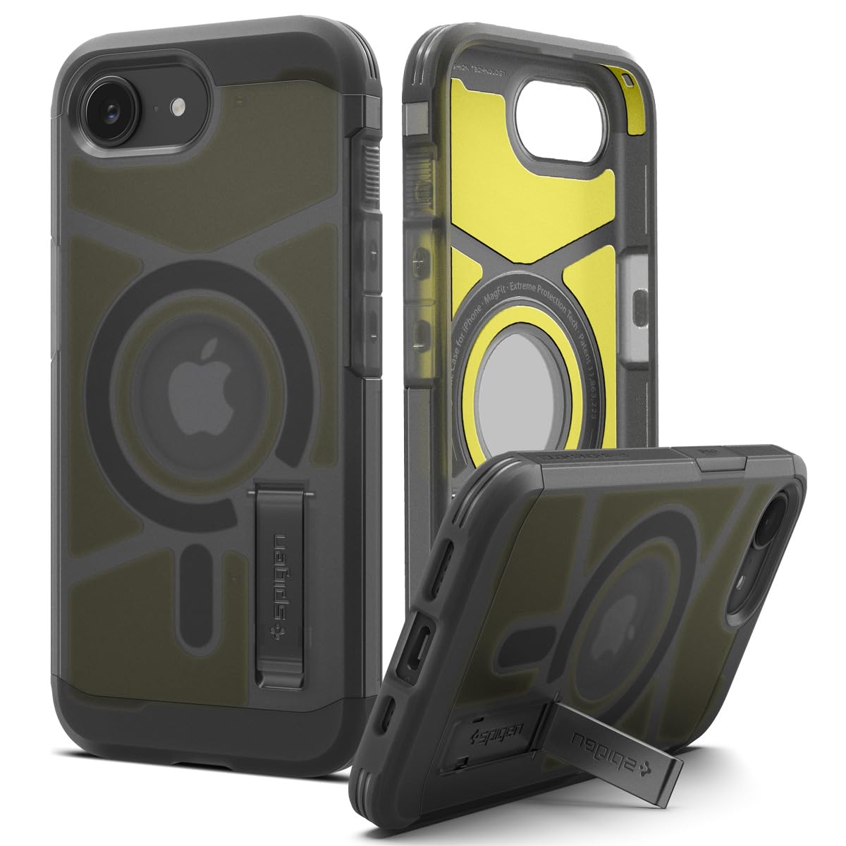 Spigen Tough Armor MagFit Designed for iPhone 15 Case (2023) [Kickstand] [Military-Grade Protection] Compatible with MagSafe - Black