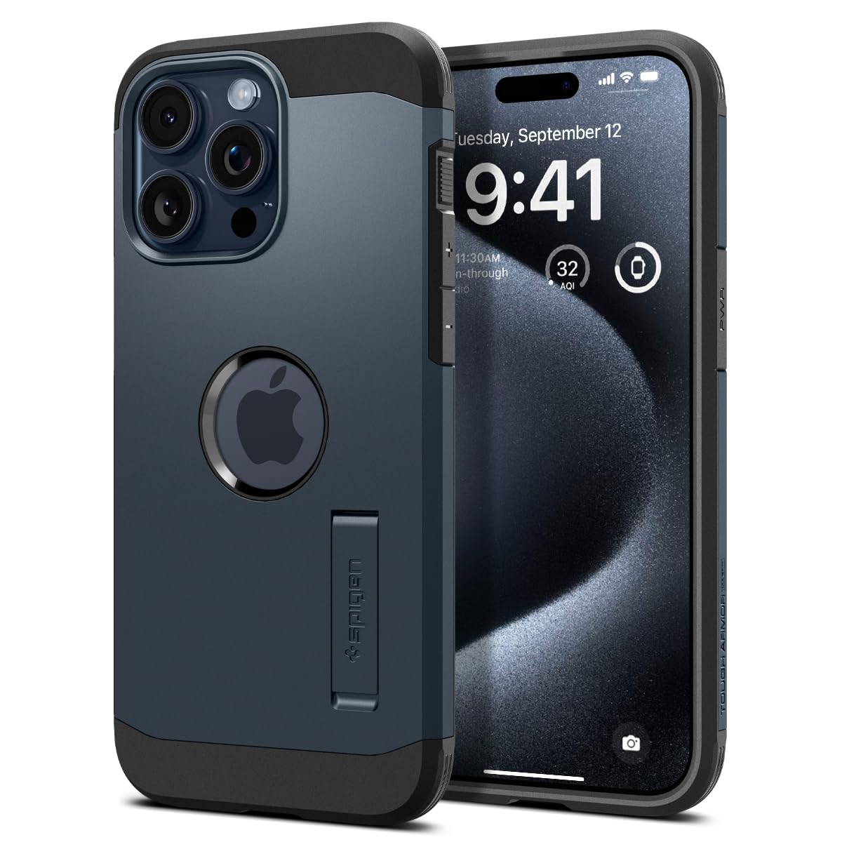 Spigen Tough Armor MagFit Designed for iPhone 15 Case (2023) [Kickstand] [Military-Grade Protection] Compatible with MagSafe - Black