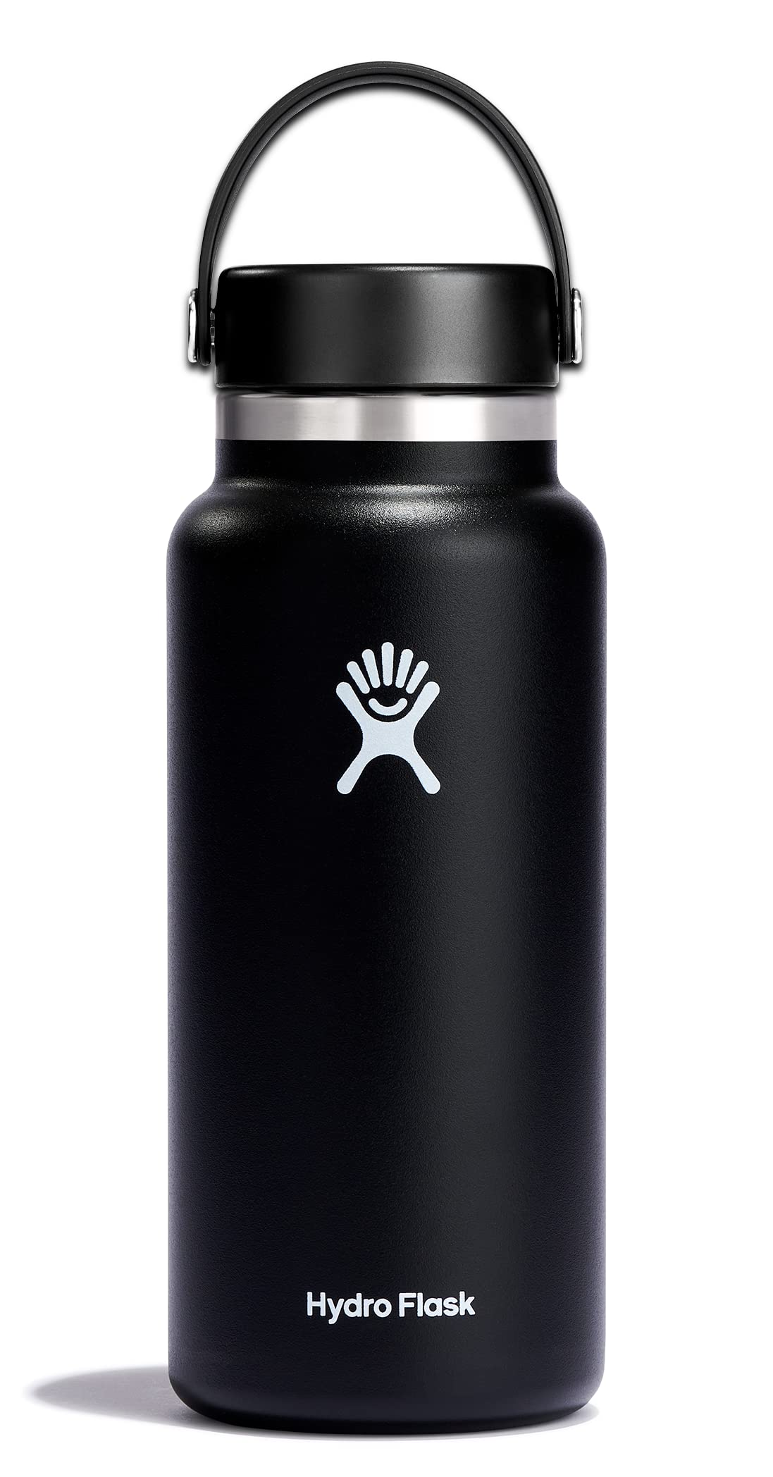 Hydro Flask Water Bottle - Insulated Stainless Steel - Wide Mouth Flex Lid, Non Spill, Leakproof and Refillable in 32 Oz White