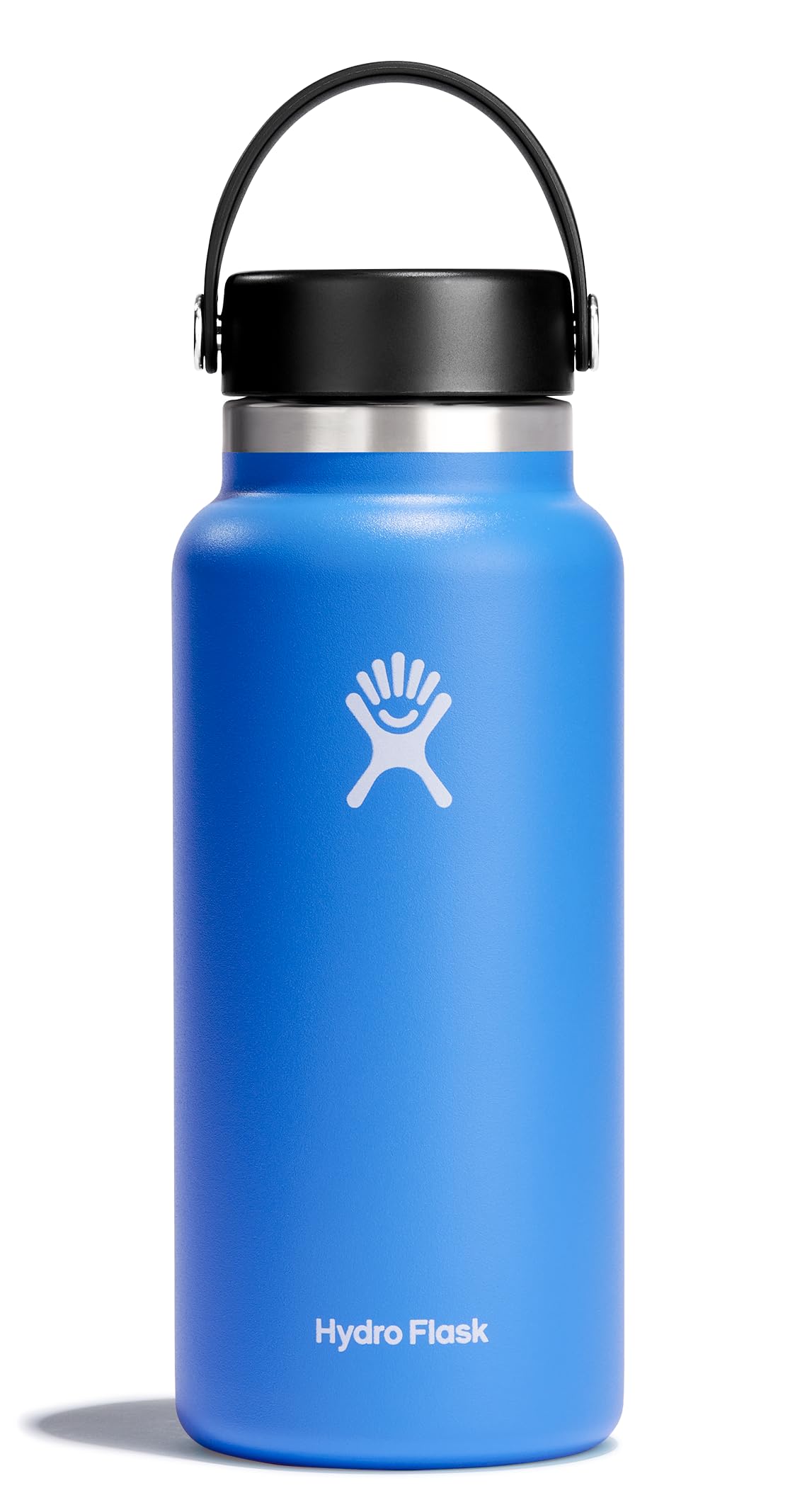Hydro Flask Water Bottle - Insulated Stainless Steel - Wide Mouth Flex Lid, Non Spill, Leakproof and Refillable in 32 Oz White