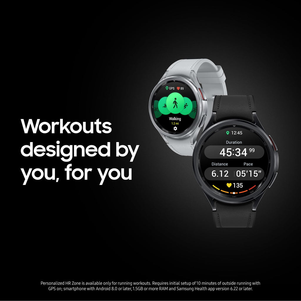 Samsung Galaxy Watch 6 Classic 43mm Bluetooth Smartwatch, Rotating Bezel, Fitness Tracker, Personalized HR Zones, Advanced Sleep Coaching, Heart Monitor, BIA Sensor, Health Insights, US Version, Black
