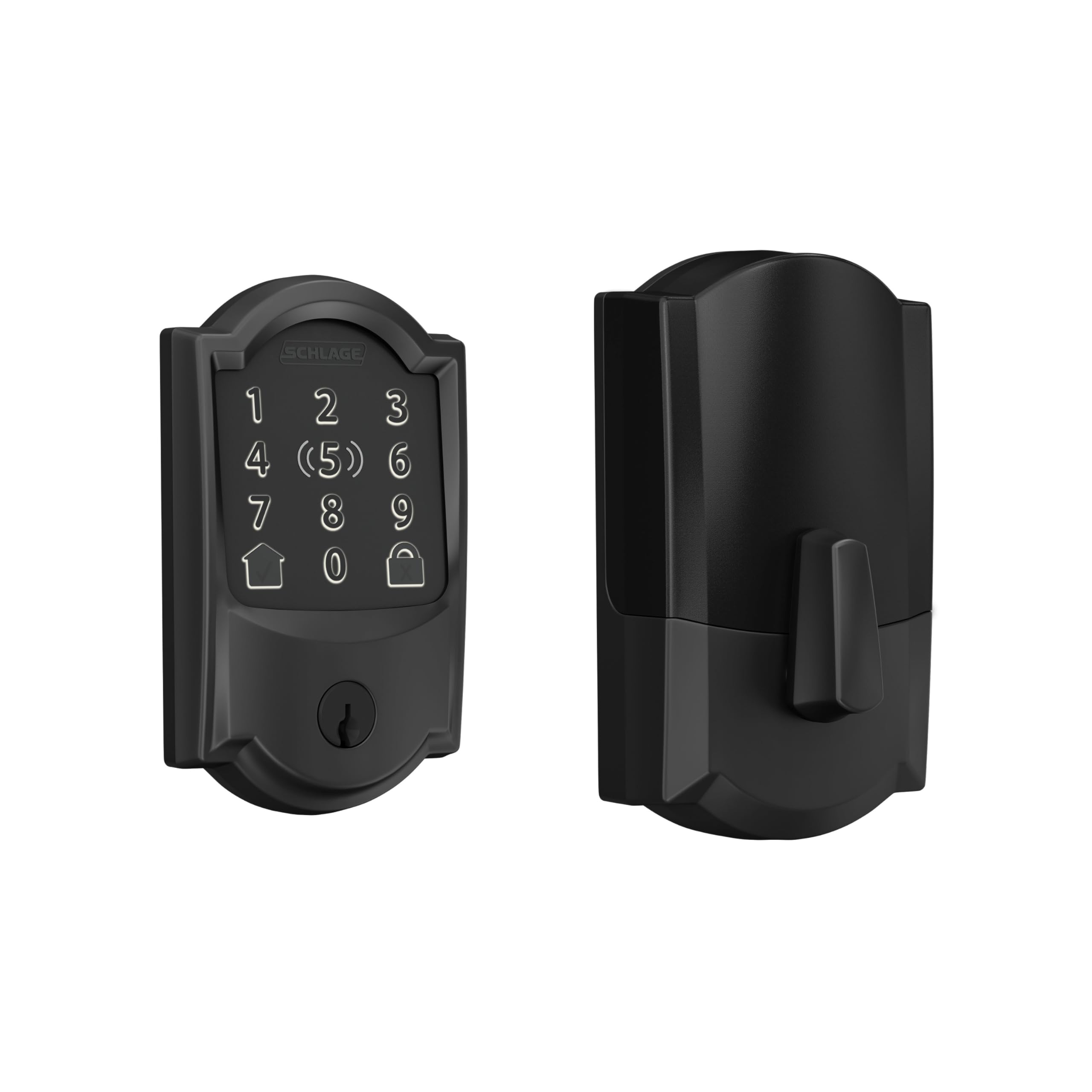 Schlage Encode Plus Smart Wi-Fi Lock for Front Door, Keyless Entry Deadbolt, Unlock with Apple Watch, Built-in WiFi and App Control, Easy Install, Alexa & Apple HomeKit Compatible, Satin Nickel