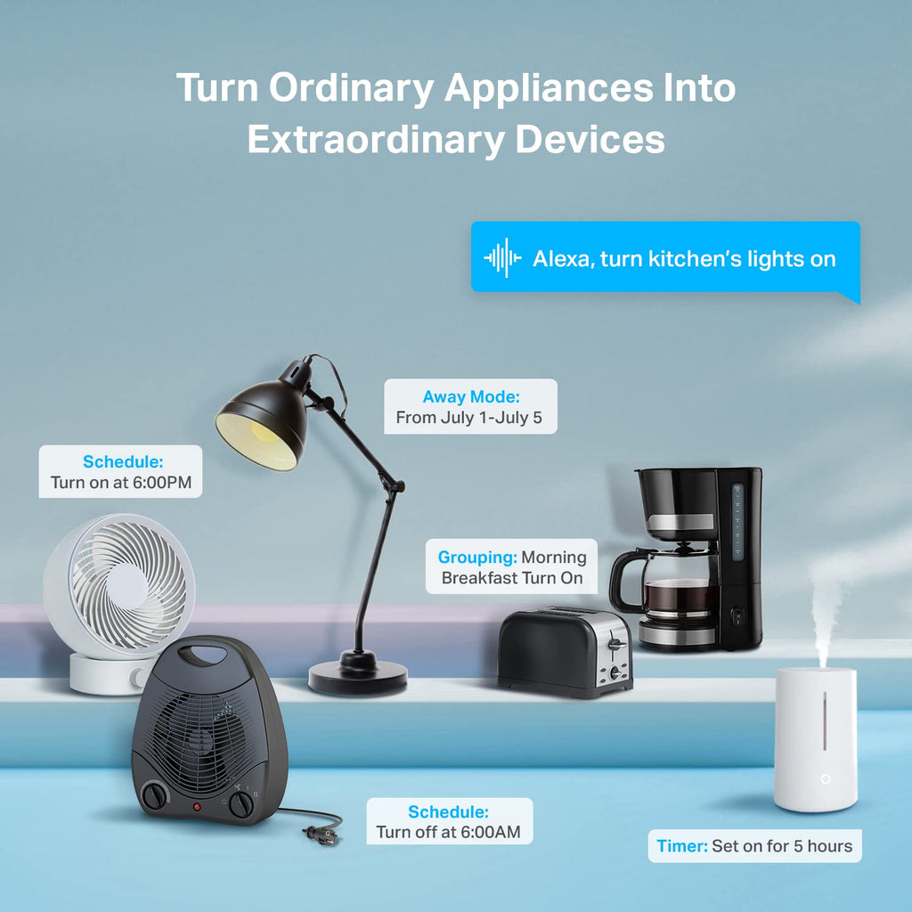 Kasa Smart Plug Mini 15A, Apple HomeKit Supported, Smart Outlet Works with Siri, Alexa & Google Home, UL Certified, App Control, Scheduling, Timer, 2.4G WiFi Only, 4 Count (Pack of 1) (EP25P4), White