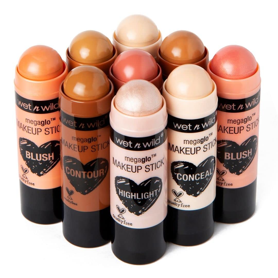 wet n wild MegaGlo Makeup Stick, Buildable Color, Versatile Use, Cruelty-Free & Vegan - When the Nude Strikes