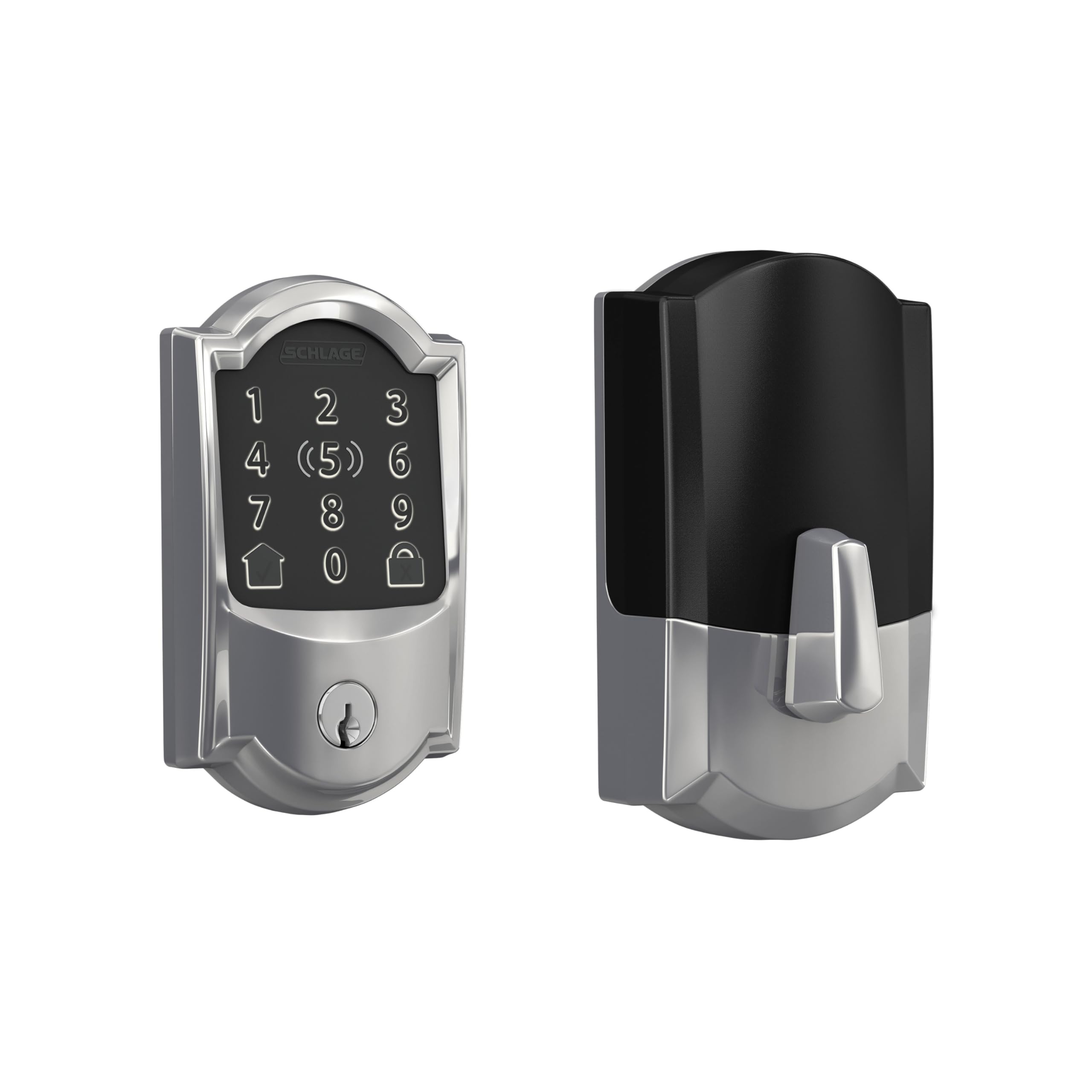 Schlage Encode Plus Smart Wi-Fi Lock for Front Door, Keyless Entry Deadbolt, Unlock with Apple Watch, Built-in WiFi and App Control, Easy Install, Alexa & Apple HomeKit Compatible, Satin Nickel