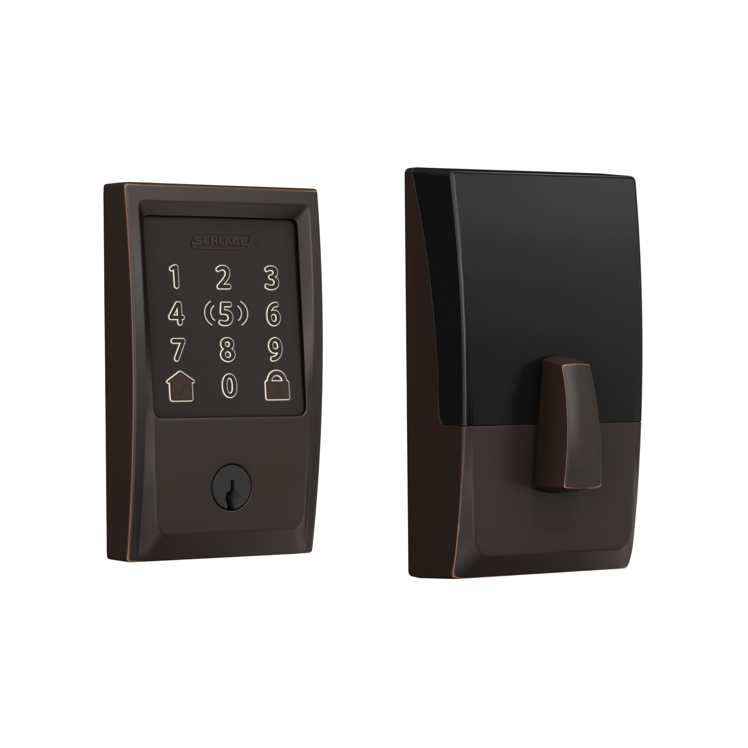 Schlage Encode Plus Smart Wi-Fi Lock for Front Door, Keyless Entry Deadbolt, Unlock with Apple Watch, Built-in WiFi and App Control, Easy Install, Alexa & Apple HomeKit Compatible, Satin Nickel