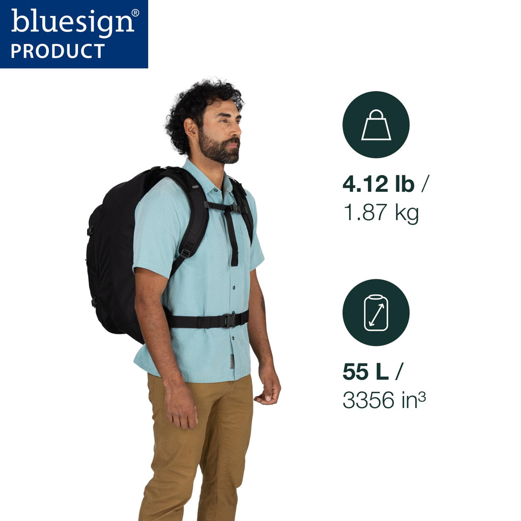 Osprey Farpoint 40L Men's Travel Backpack - Carry On Bag with Laptop Sleeve and Toiletry Pocket, Black