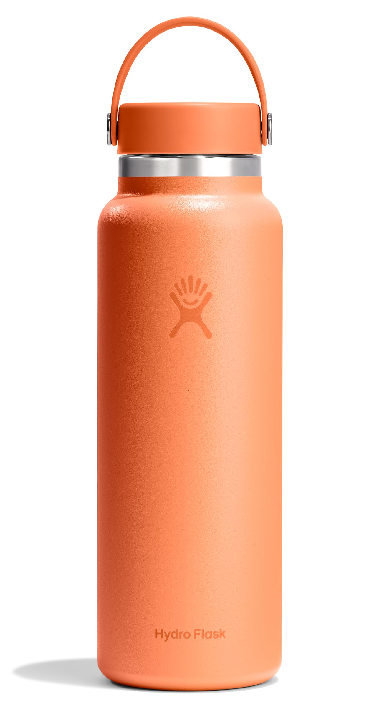 Hydro Flask Water Bottle - Insulated Stainless Steel - Wide Mouth Flex Lid, Non Spill, Leakproof and Refillable in 32 Oz White