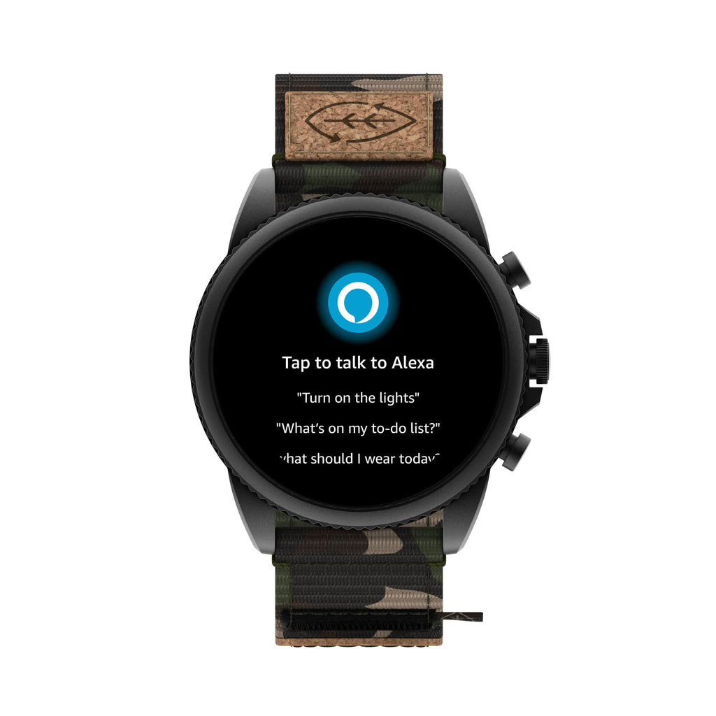 Fossil Men's Gen 6 44mm Stainless Steel and Silicone Touchscreen Smart Watch, Color: Black (Model: FTW4061V)