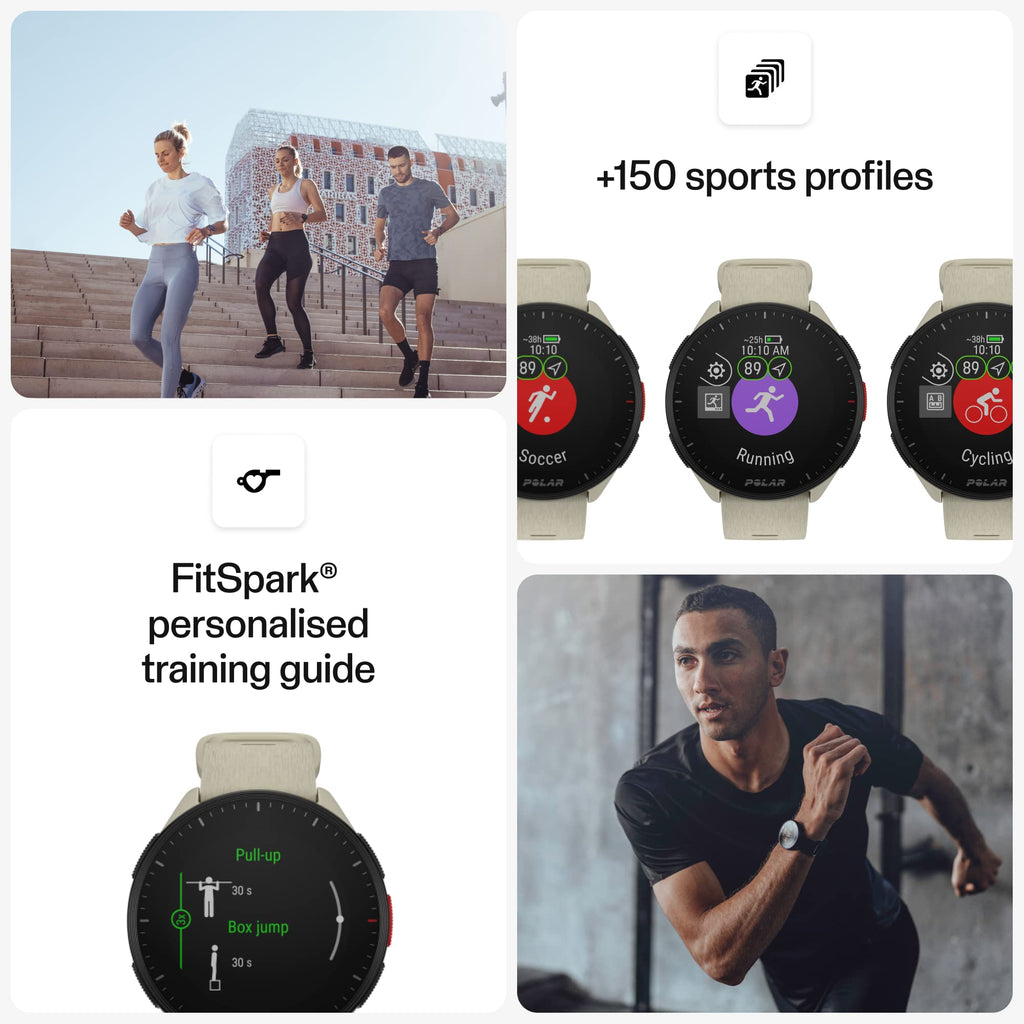POLAR Pacer Pro Advanced Ultra-Light GPS Fitness Tracker Smartwatch for Runners with Training Program & Recovery Tools; S-L, for Men or Women, White-Red