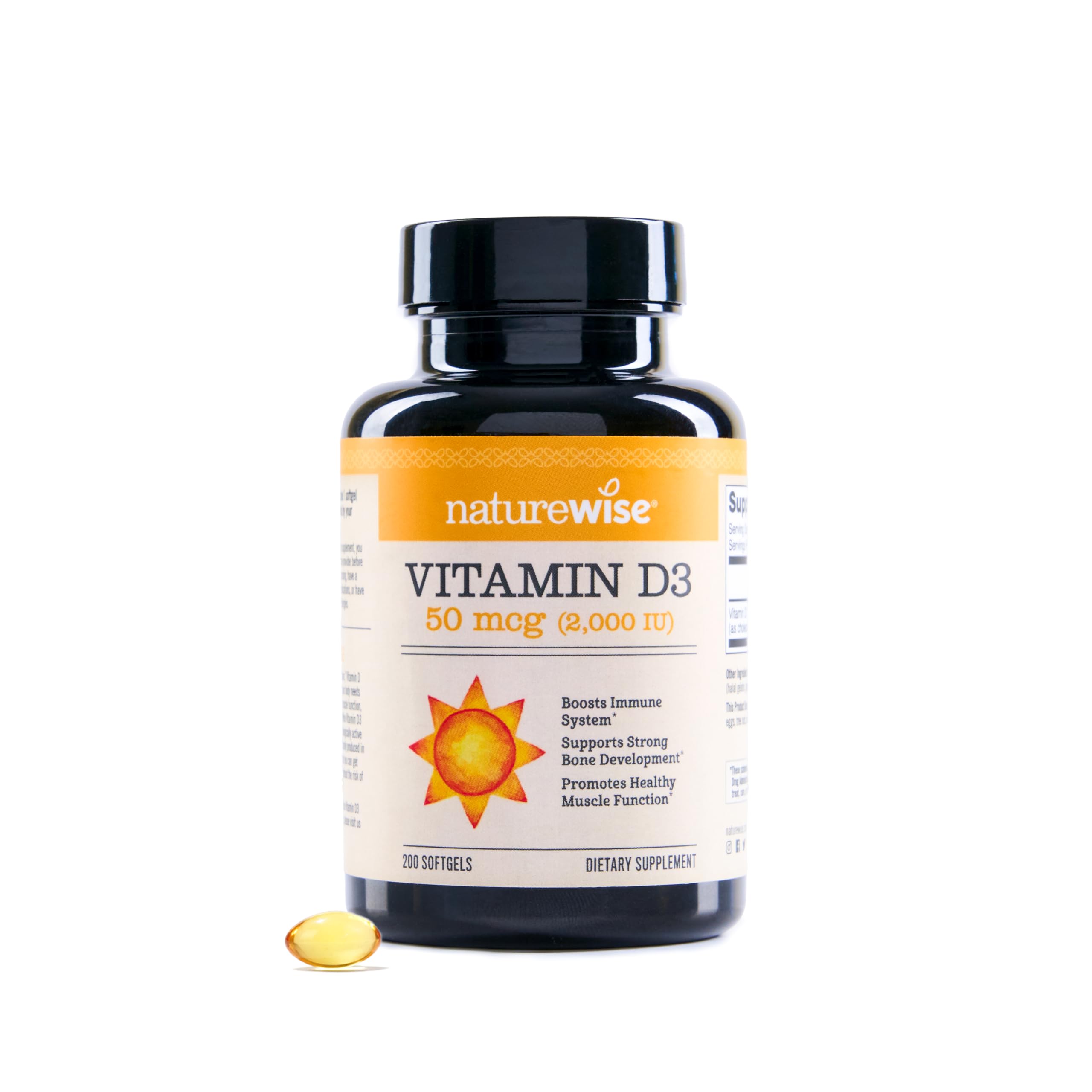 NatureWise Vitamin D3 5000iu (125 mcg) 1 Year Supply for Immune Support, Healthy Muscle Function, and Bone Health - Non-GMO, Gluten Free in Organic Extra Virgin Olive Oil, (Mini Softgel), 360 Count