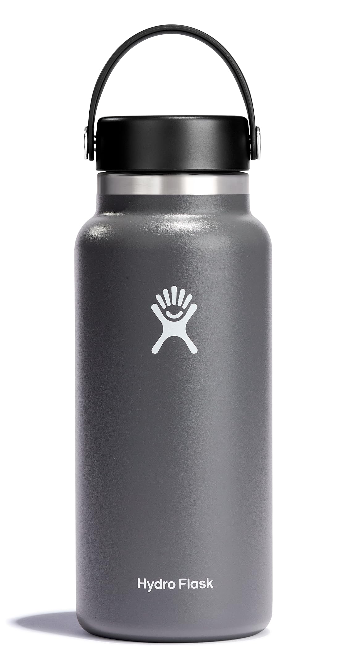 Hydro Flask Water Bottle - Insulated Stainless Steel - Wide Mouth Flex Lid, Non Spill, Leakproof and Refillable in 32 Oz White