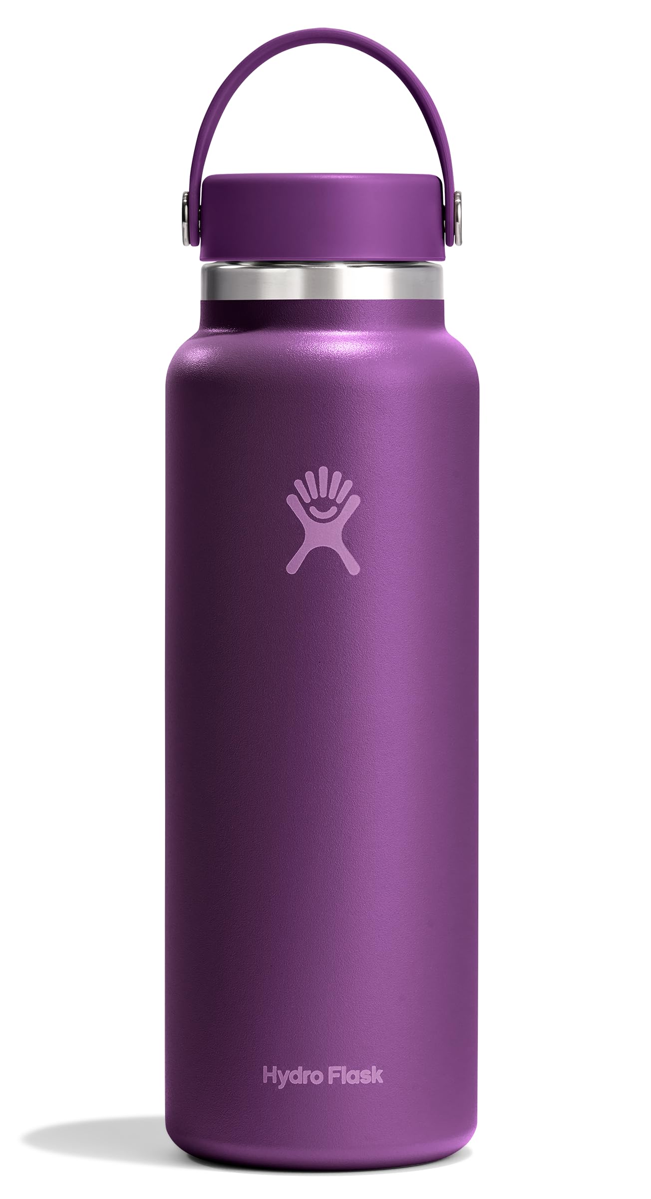 Hydro Flask Water Bottle - Insulated Stainless Steel - Wide Mouth Flex Lid, Non Spill, Leakproof and Refillable in 32 Oz White