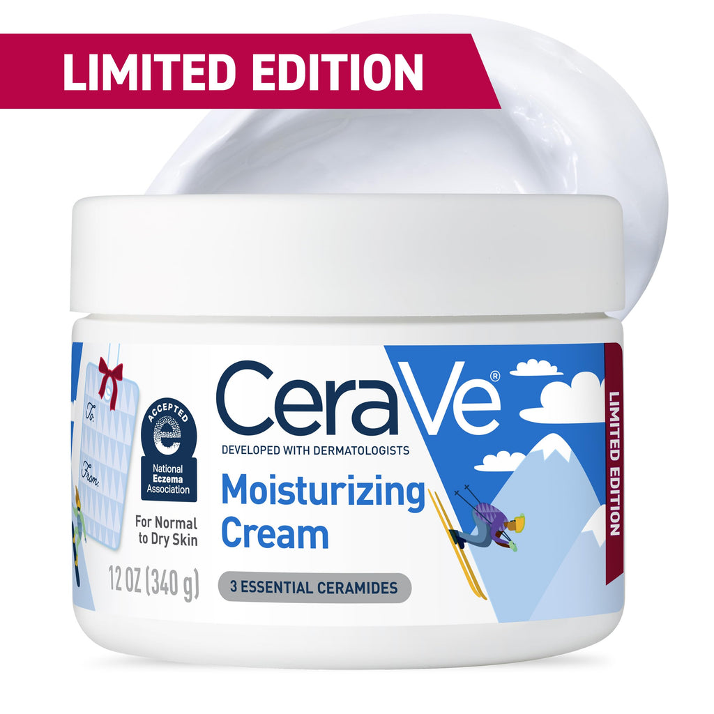 CeraVe Moisturizing Cream, Body and Face Moisturizer for Dry Skin, Body Cream with Hyaluronic Acid and Ceramides, Daily Moisturizer, Oil-Free, Fragrance Free, Non-Comedogenic, 19 Ounce