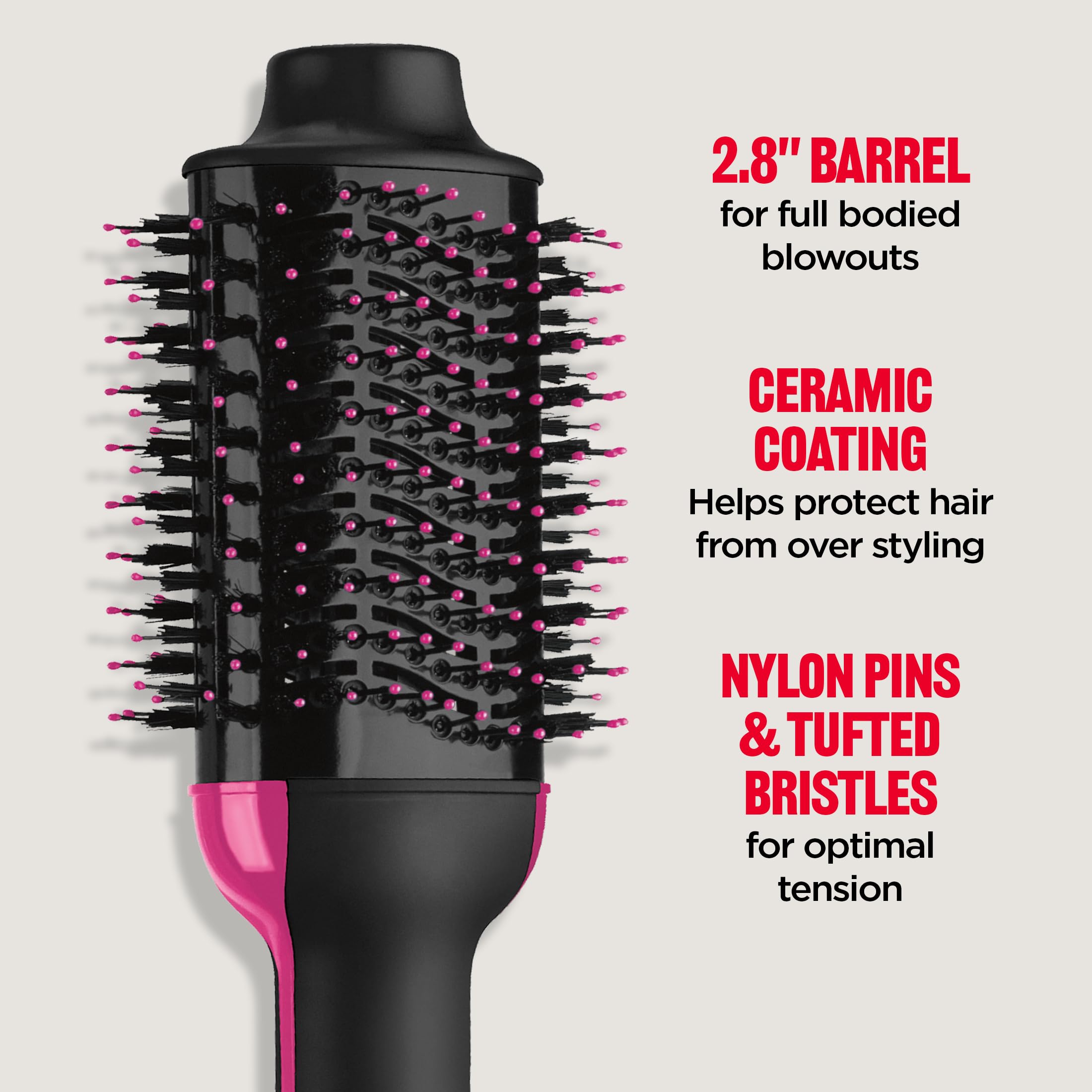 REVLON One Step Volumizer Plus Hair Dryer and Styler | More Volume, Less Damage, and More Styling Control for Easy and Fast Salon-Style Blowouts, Plus Travel Friendly (Black)