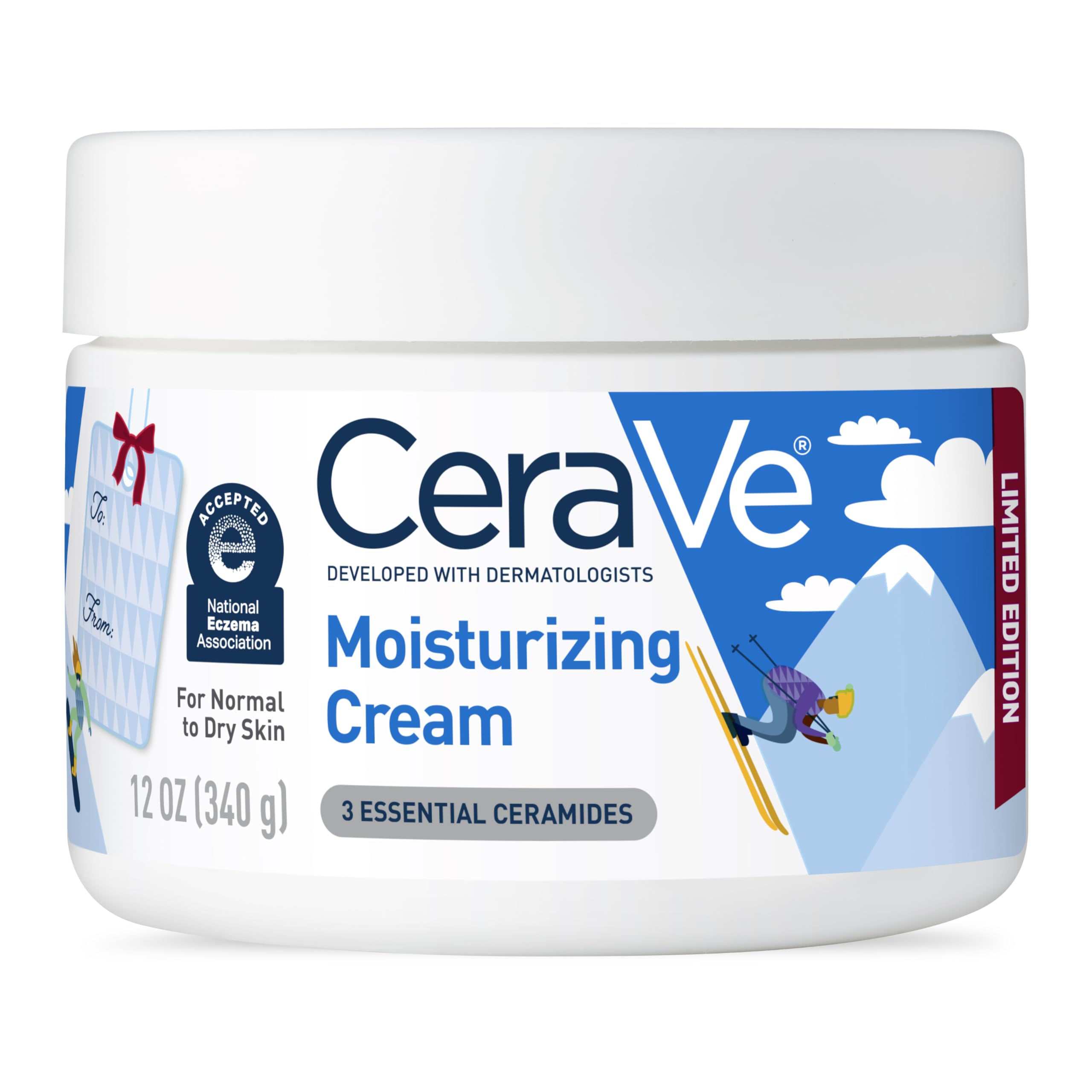 CeraVe Moisturizing Cream, Body and Face Moisturizer for Dry Skin, Body Cream with Hyaluronic Acid and Ceramides, Daily Moisturizer, Oil-Free, Fragrance Free, Non-Comedogenic, 19 Ounce