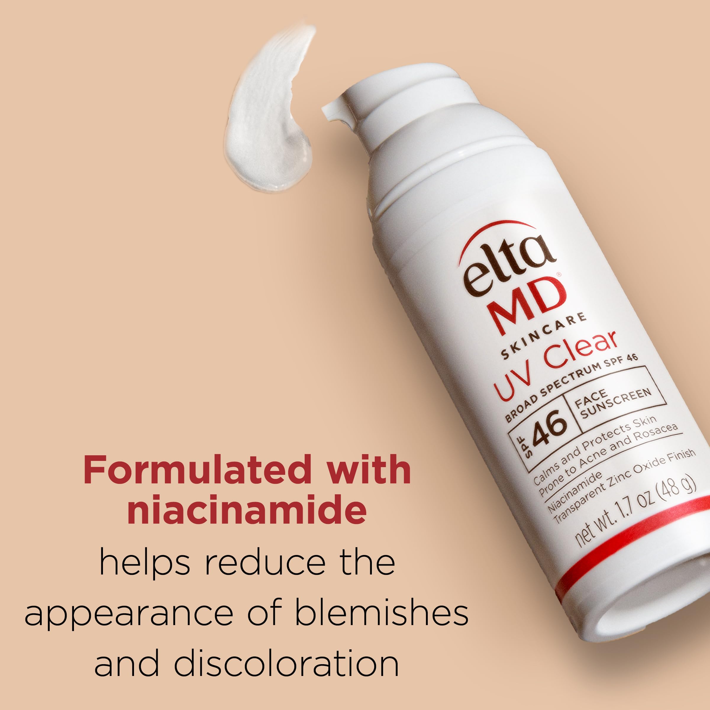 EltaMD UV Clear Tinted Face Sunscreen SPF 46, Oil Free Sunscreen for Sensitive Skin with Zinc Oxide, Dermatologist Recommended
