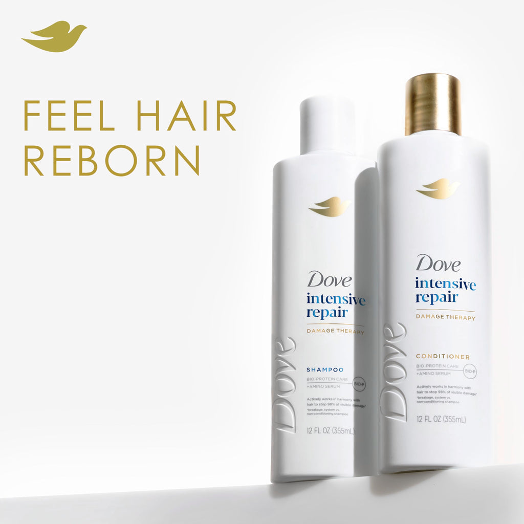 Dove Conditioner Intensive Repair 4 count for Damaged Hair Bio-Protein Care Technology and Amino Serum 12 oz
