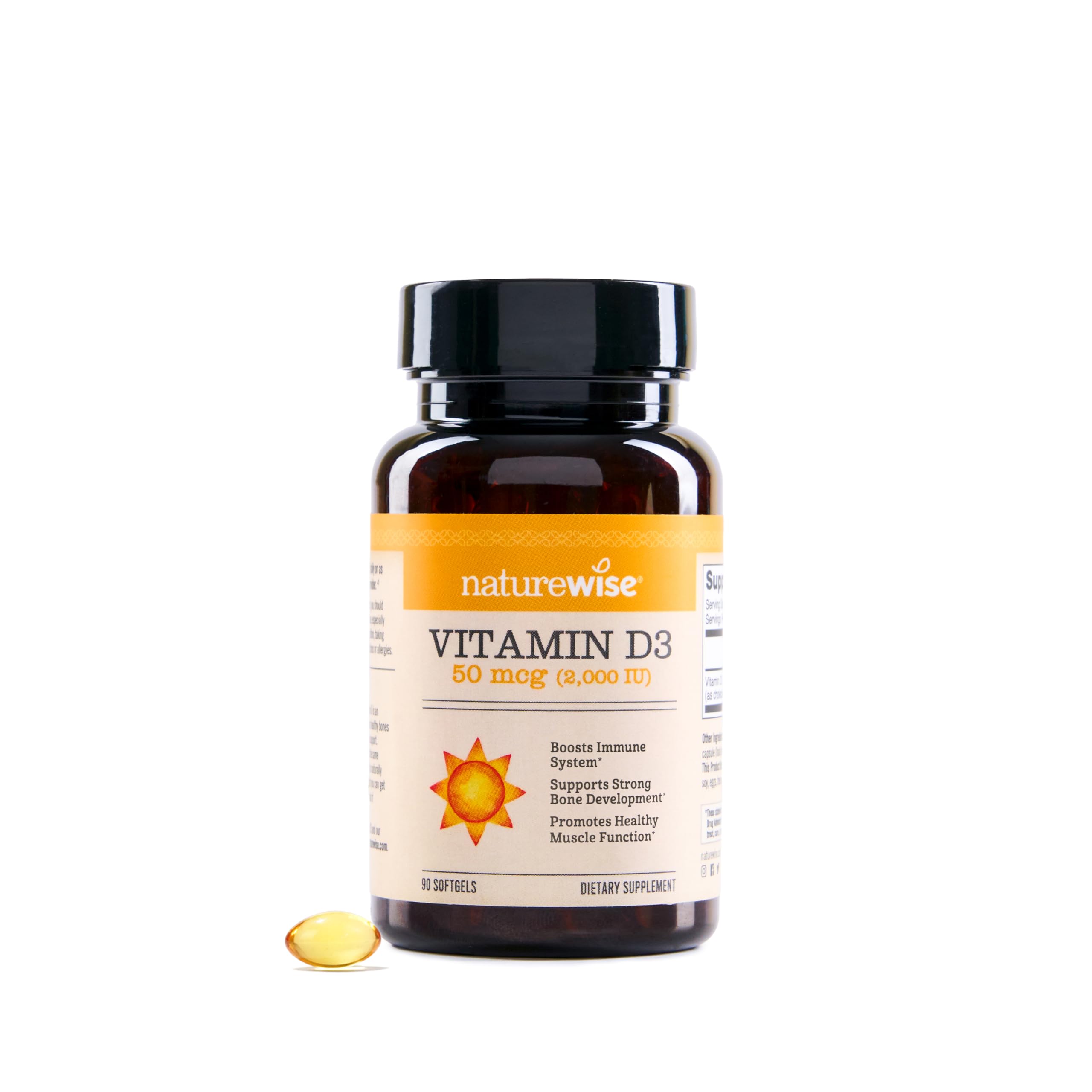 NatureWise Vitamin D3 5000iu (125 mcg) 1 Year Supply for Immune Support, Healthy Muscle Function, and Bone Health - Non-GMO, Gluten Free in Organic Extra Virgin Olive Oil, (Mini Softgel), 360 Count