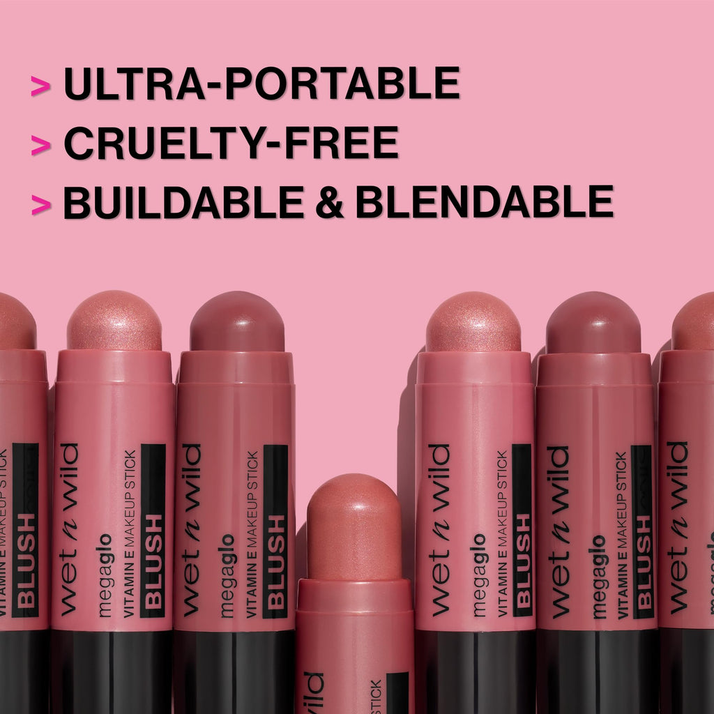 wet n wild MegaGlo Makeup Stick, Buildable Color, Versatile Use, Cruelty-Free & Vegan - When the Nude Strikes