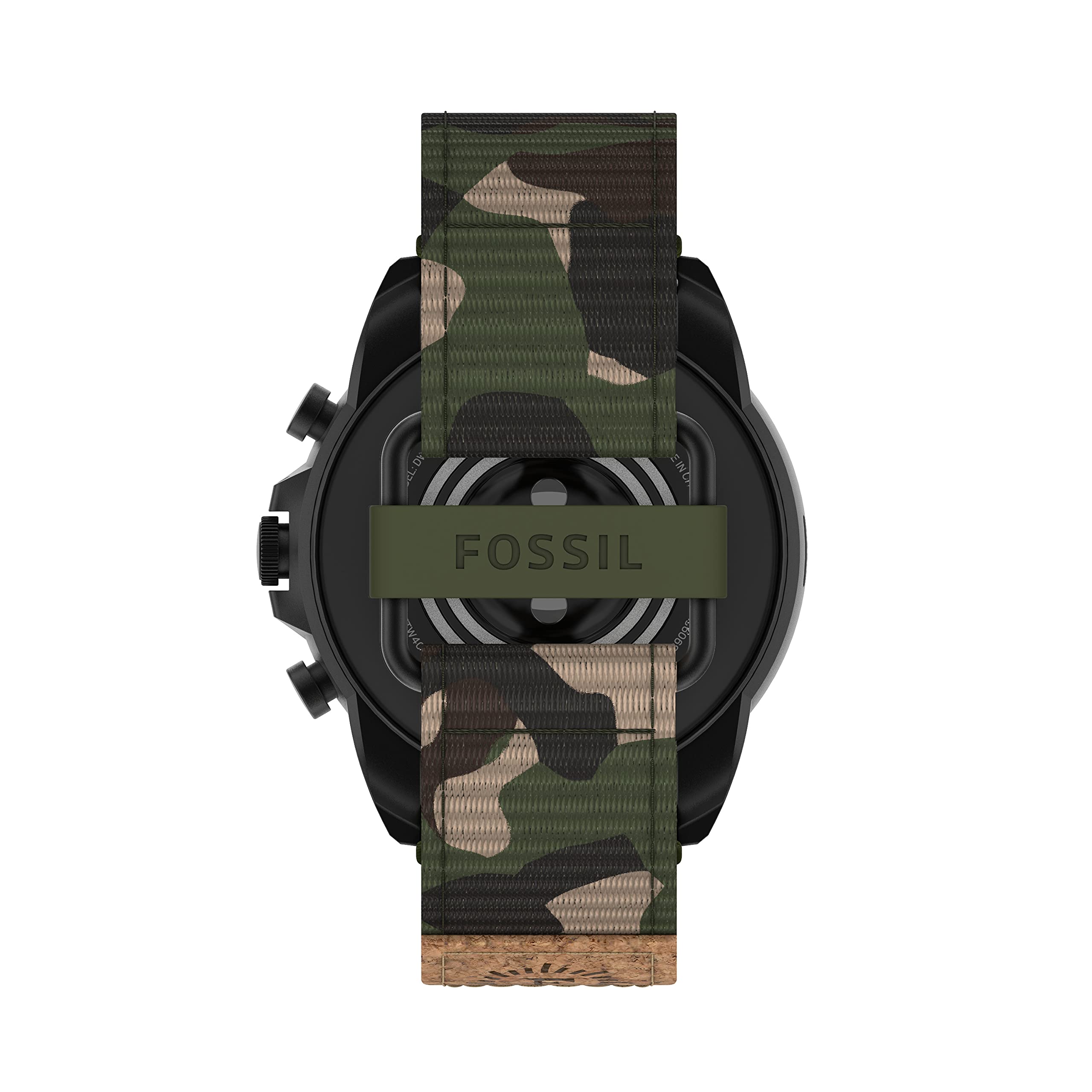 Fossil Men's Gen 6 44mm Stainless Steel and Silicone Touchscreen Smart Watch, Color: Black (Model: FTW4061V)