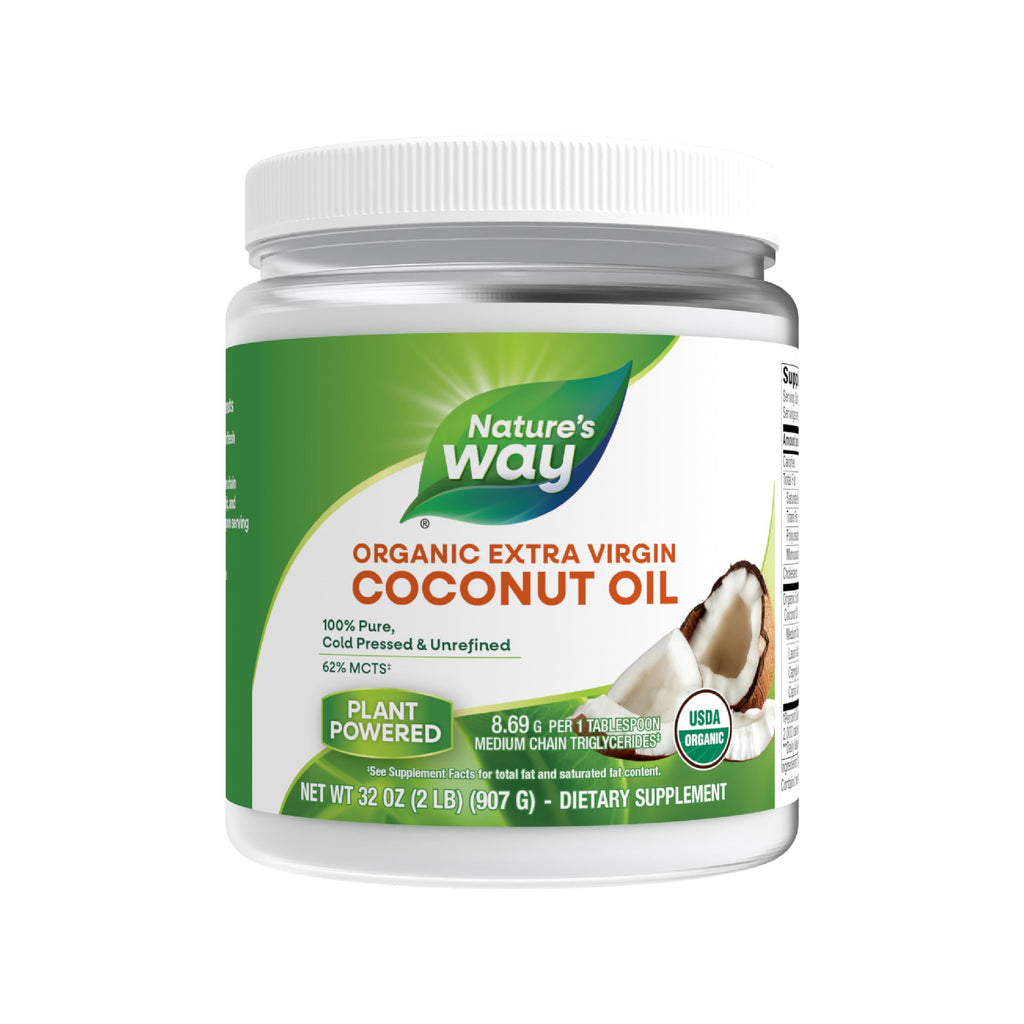 Nature's Way USDA Organic Extra Virgin Coconut Oil- Pure, Cold-Pressed, Non-GMO, 16 Ounces