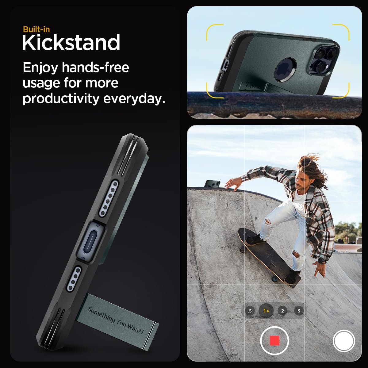 Spigen Tough Armor MagFit Designed for iPhone 15 Case (2023) [Kickstand] [Military-Grade Protection] Compatible with MagSafe - Black