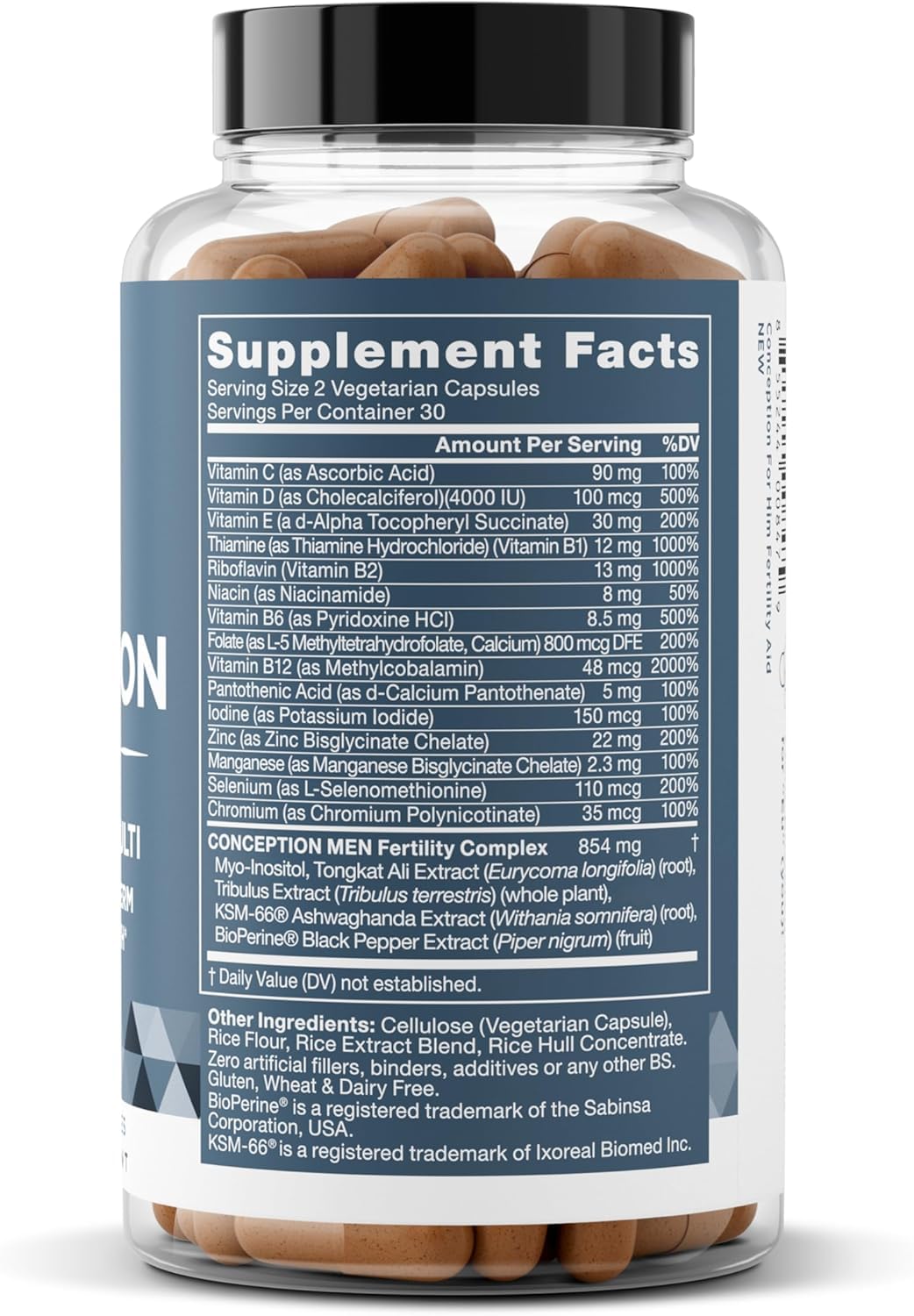 Eu Natural Conception for Her Fertility Supplements for Women - Ovulation, Hormonal Balance & Regular Cycle Support - Myo-Inositol, Folate, Shatavari & Vitex - 60 Vegetarian Capsules