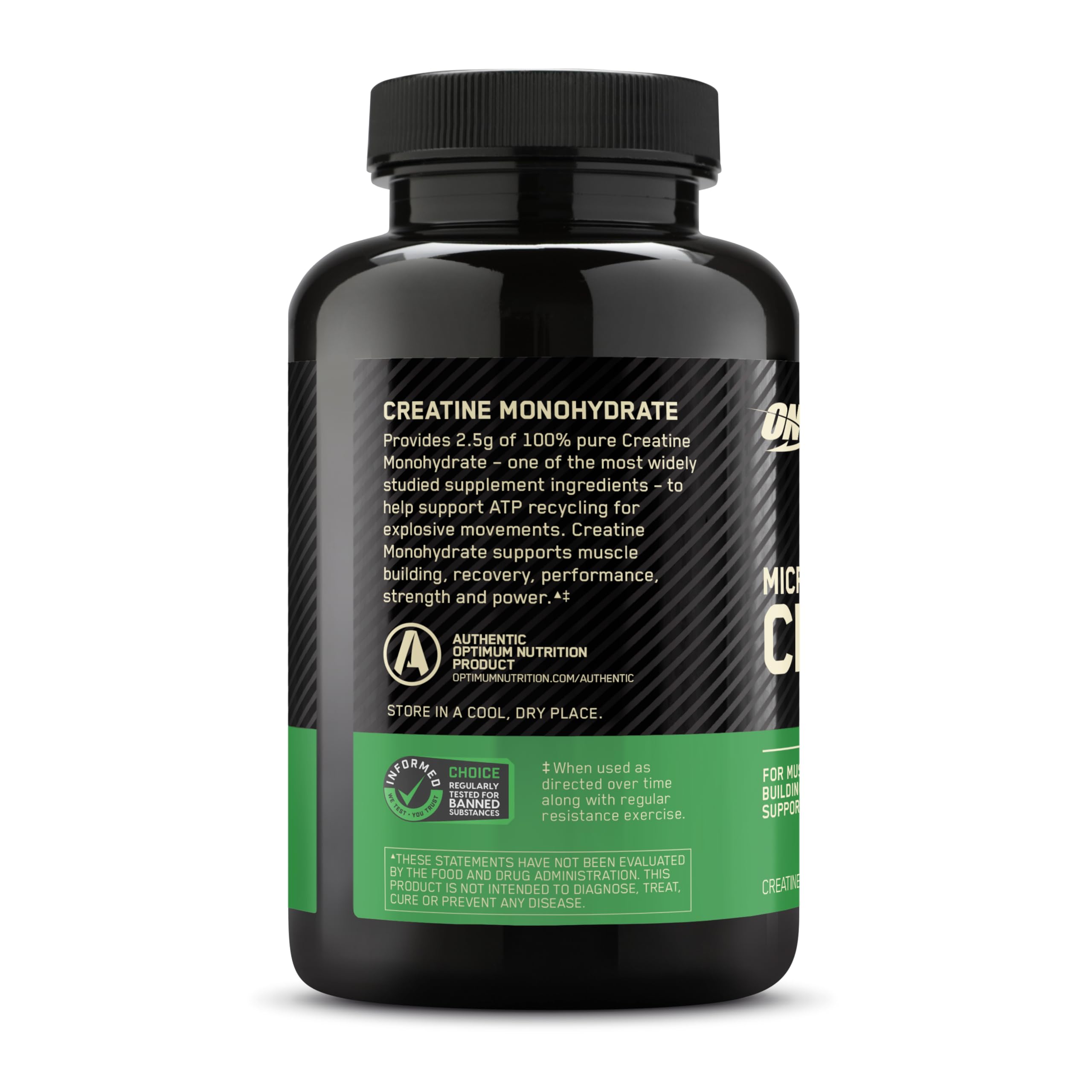 Optimum Nutrition Micronized Creatine Monohydrate Powder, Unflavored, 120 Servings, 600 Grams (Packaging May Vary)