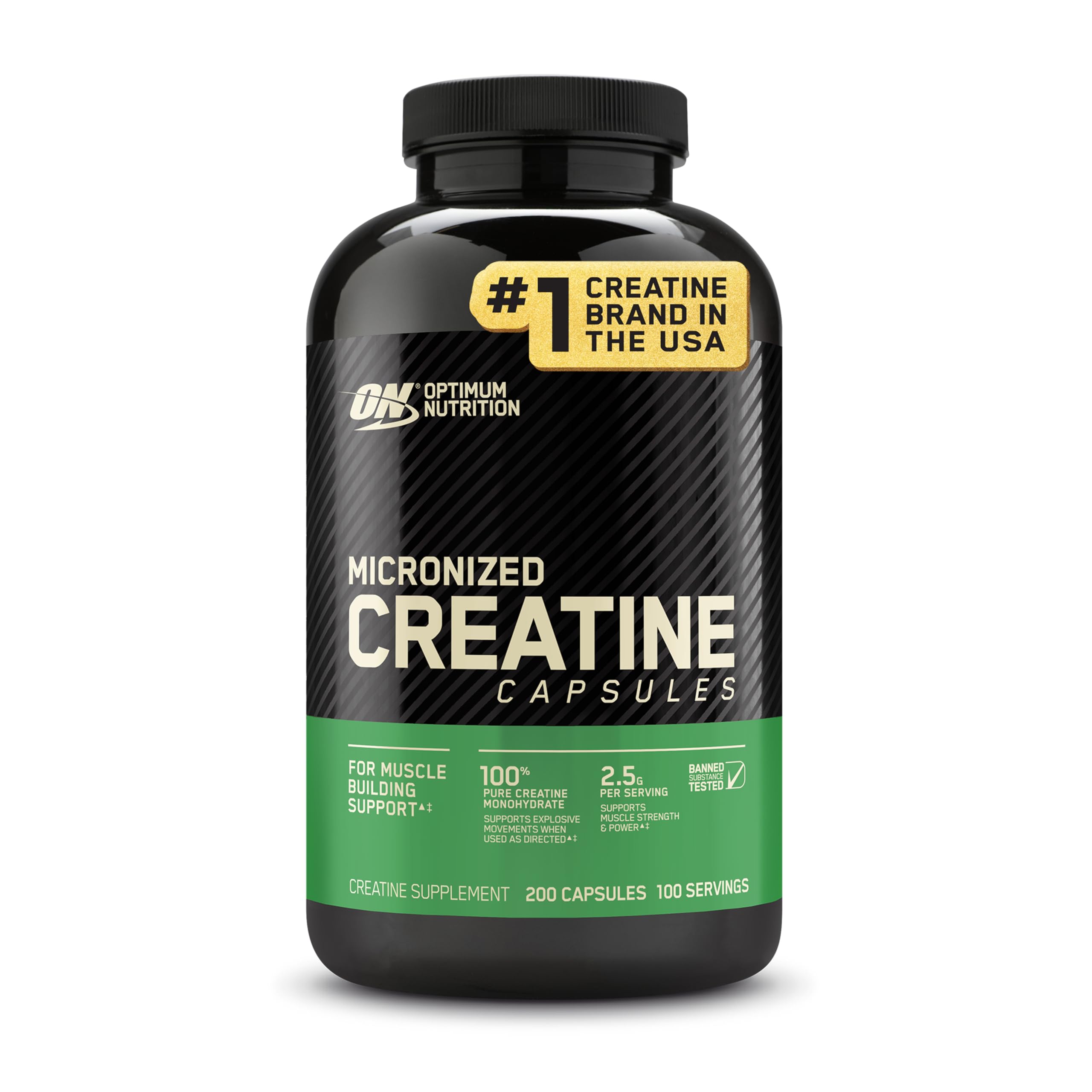 Optimum Nutrition Micronized Creatine Monohydrate Powder, Unflavored, 120 Servings, 600 Grams (Packaging May Vary)