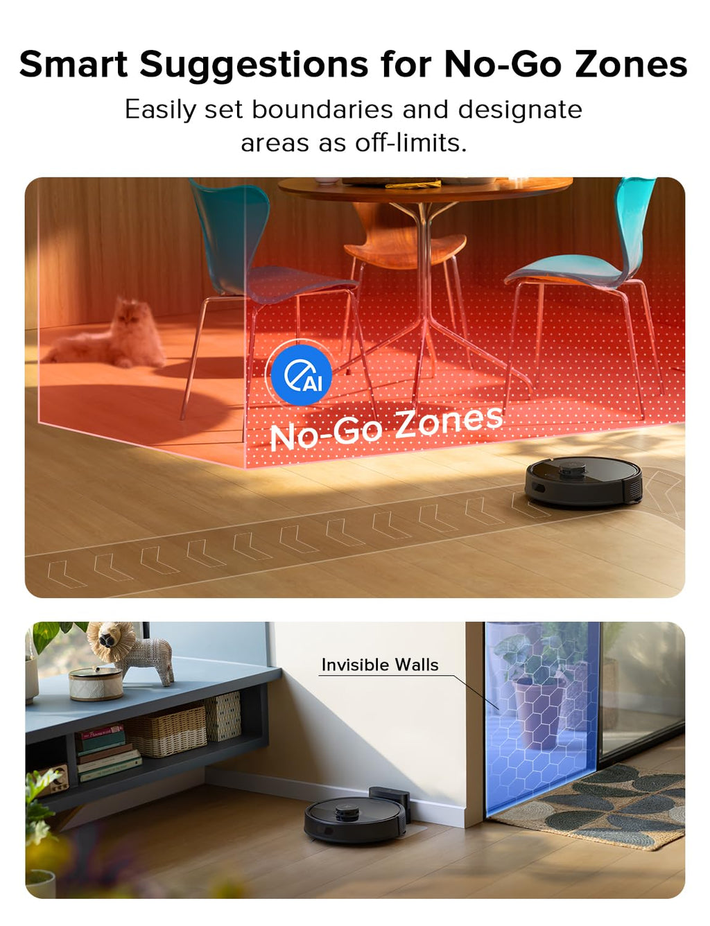 roborock Q5 Pro Robot Vacuum and Mop Combo, 5500Pa Powerful Suction, DuoRoller Brush, LiDAR Navigation, 3D Mapping, Robotic Cleaner for Dirt, Floors, Pet Hair, 240min Runtime, Smart No-Go Zone, Black