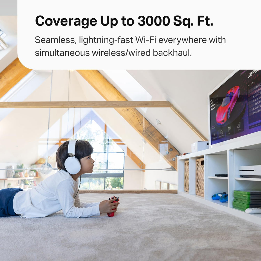 TP-Link Deco XE75 AXE5400 Tri-Band WiFi 6E Mesh System - Wi-Fi up to 7200 Sq.Ft, Engadget Rated Best Mesh for Most People, Replaces WiFi Router and Extender, AI-Driven Mesh New 6GHz Band, 3-Pack