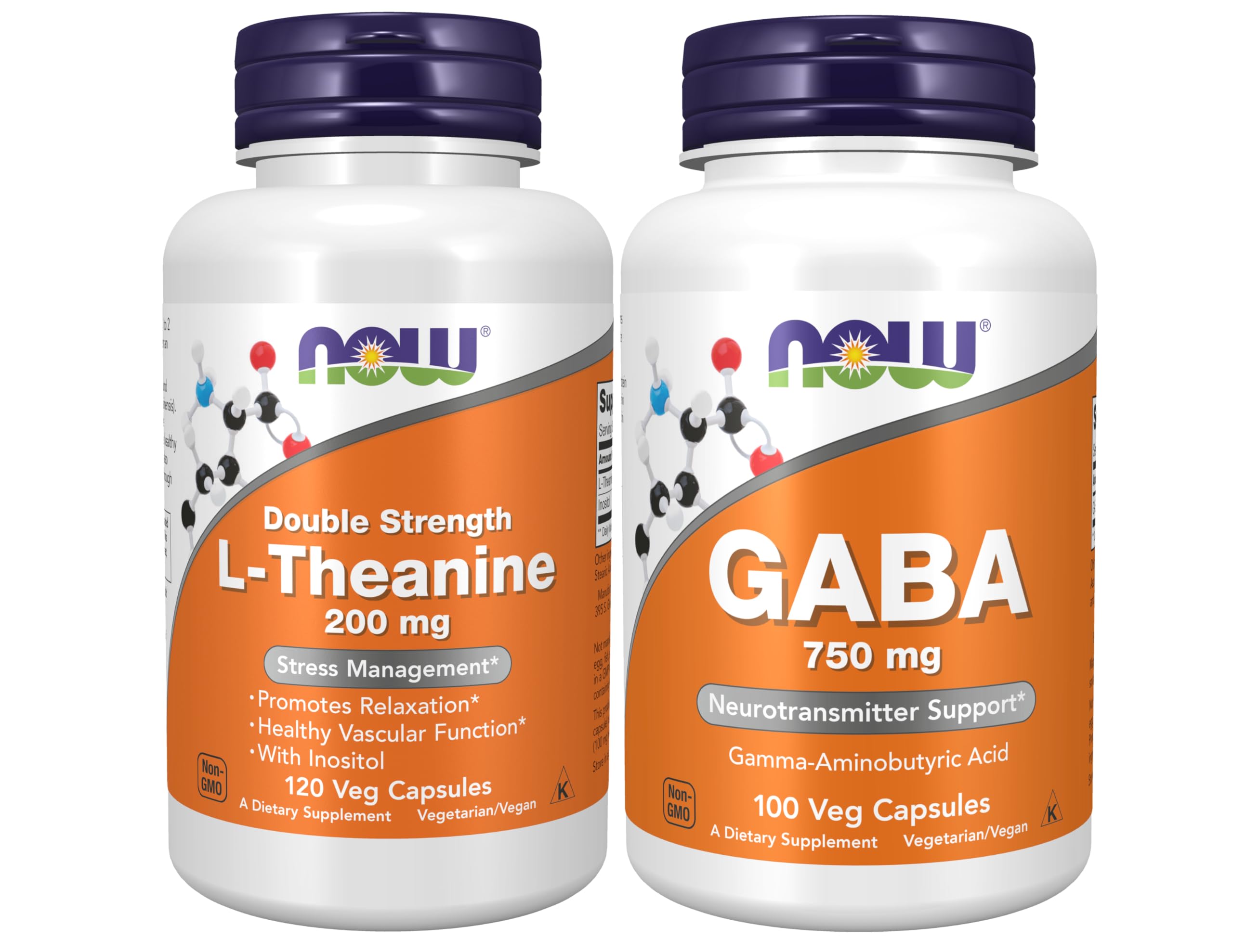 NOW Foods Supplements, L-Theanine 200 mg with Inositol, Stress Management*, 60 Veg Capsules