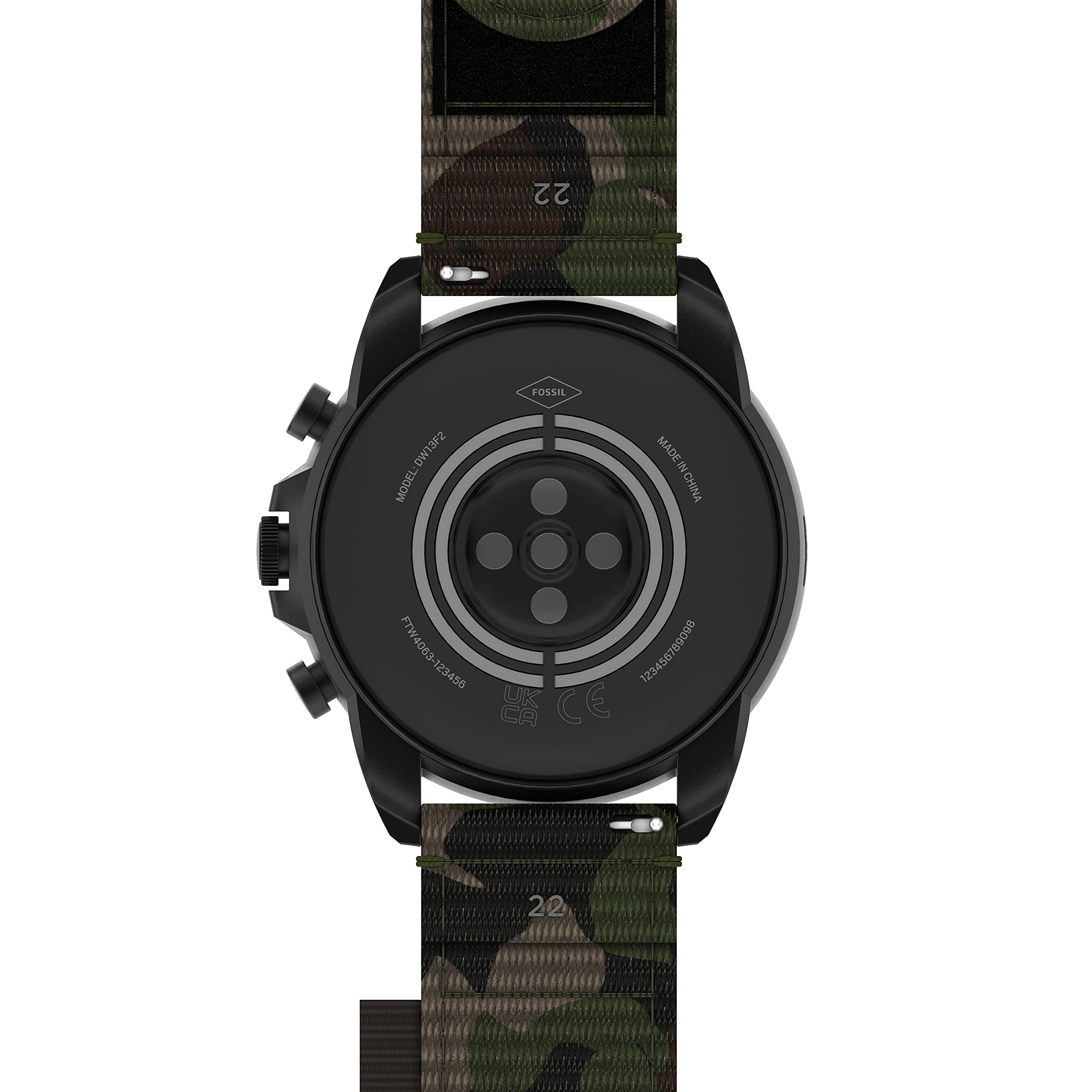 Fossil Men's Gen 6 44mm Stainless Steel and Silicone Touchscreen Smart Watch, Color: Black (Model: FTW4061V)