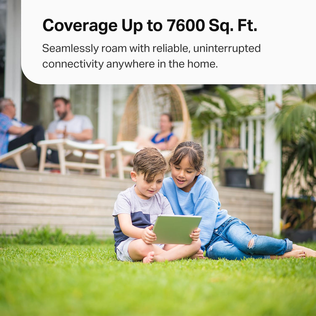 TP-Link Deco XE75 AXE5400 Tri-Band WiFi 6E Mesh System - Wi-Fi up to 7200 Sq.Ft, Engadget Rated Best Mesh for Most People, Replaces WiFi Router and Extender, AI-Driven Mesh New 6GHz Band, 3-Pack