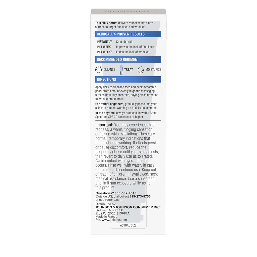 Neutrogena Rapid Wrinkle Repair Retinol Face Serum, Daily Anti-Aging Serum for Face with Retinol & Hyaluronic Acid to Fight Fine Lines, Wrinkles, & Dark Spots, 1 fl. oz
