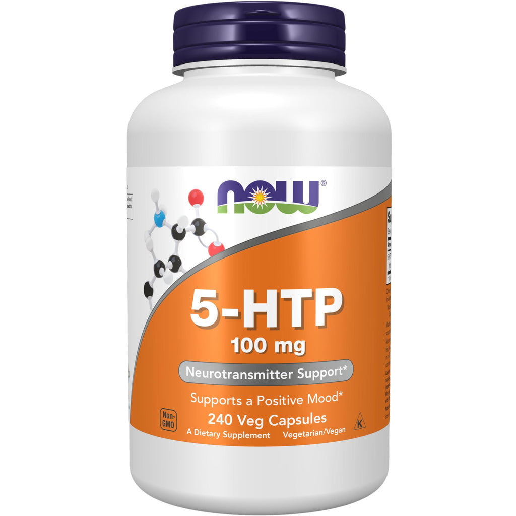 NOW Supplements, 5-HTP (5-hydroxytryptophan) 100 mg, Neurotransmitter Support*, 120 Veg Capsules