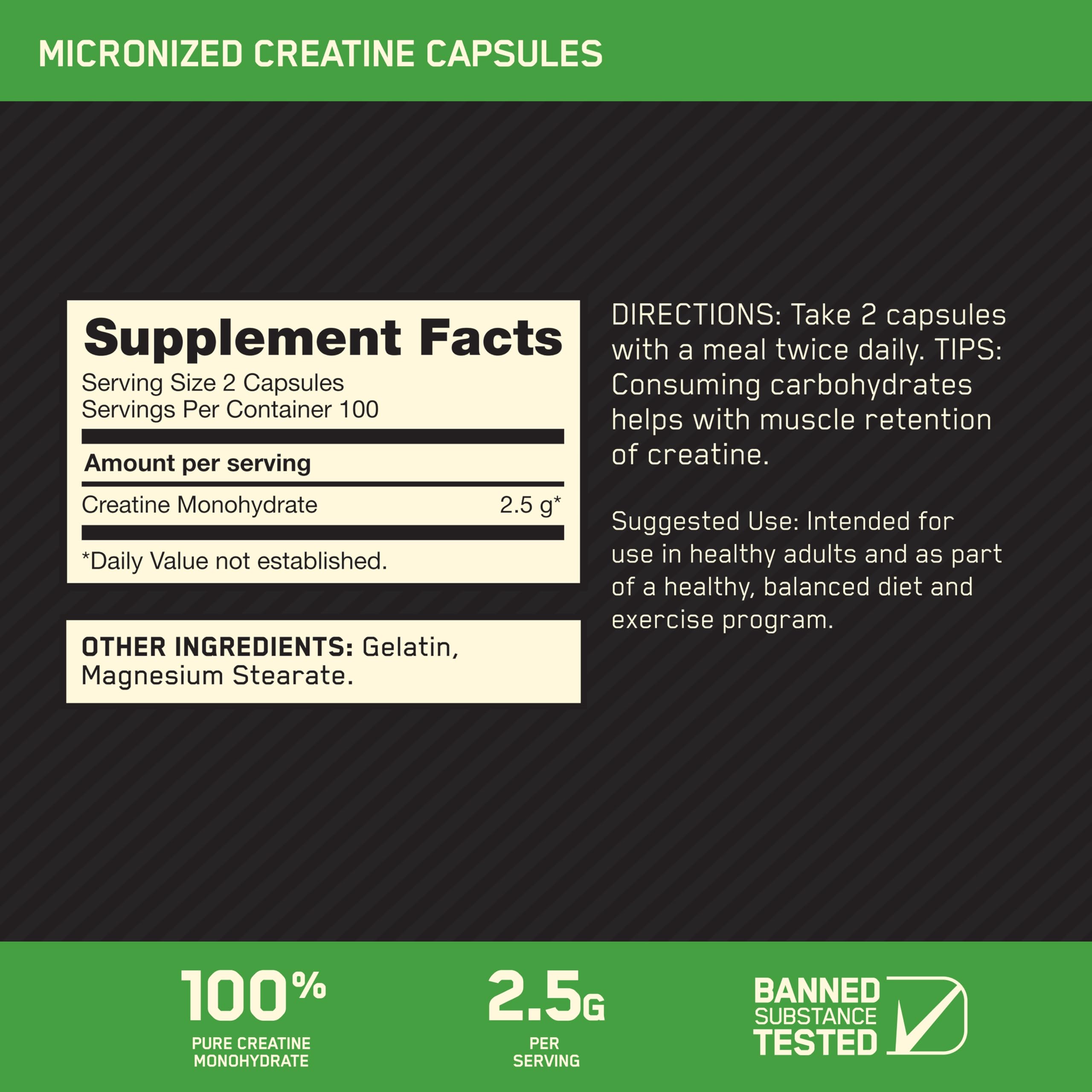 Optimum Nutrition Micronized Creatine Monohydrate Powder, Unflavored, 120 Servings, 600 Grams (Packaging May Vary)