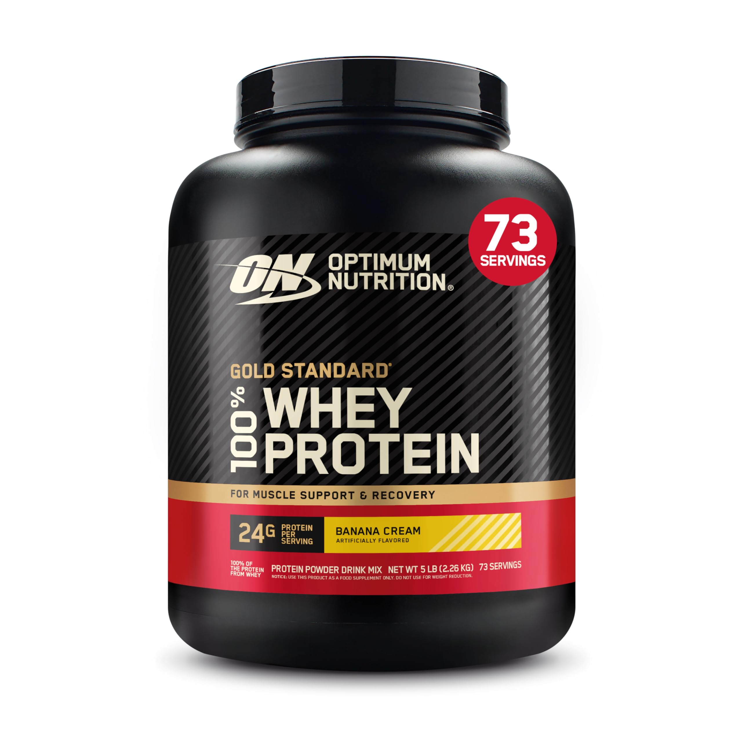 Optimum Nutrition Gold Standard 100% Whey Protein Powder, Double Rich Chocolate, 5 Pound (Packaging May Vary)