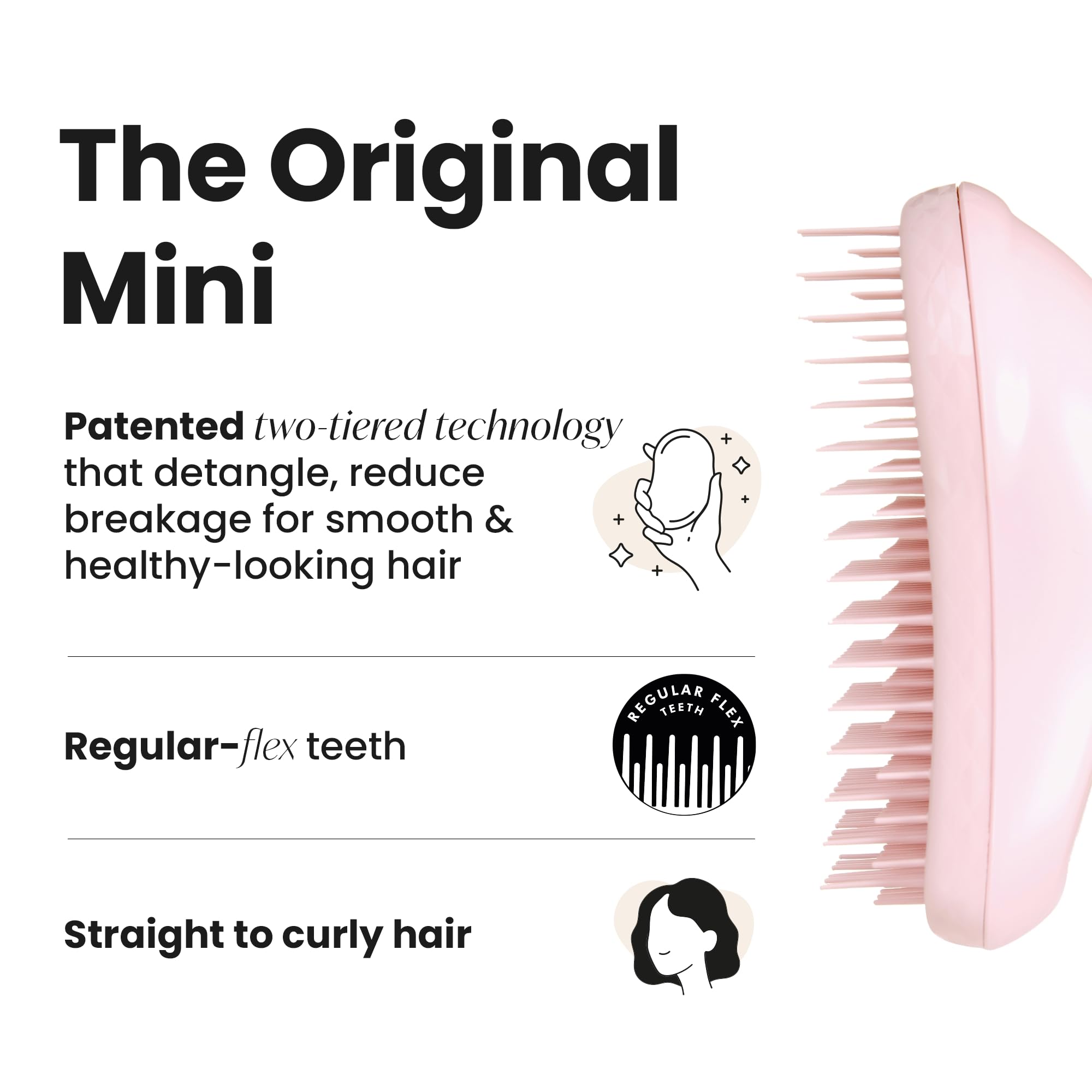 Tangle Teezer Original Detangler Brush, Dry & Wet Hairbrush for All Hair Types, Pink Fizz